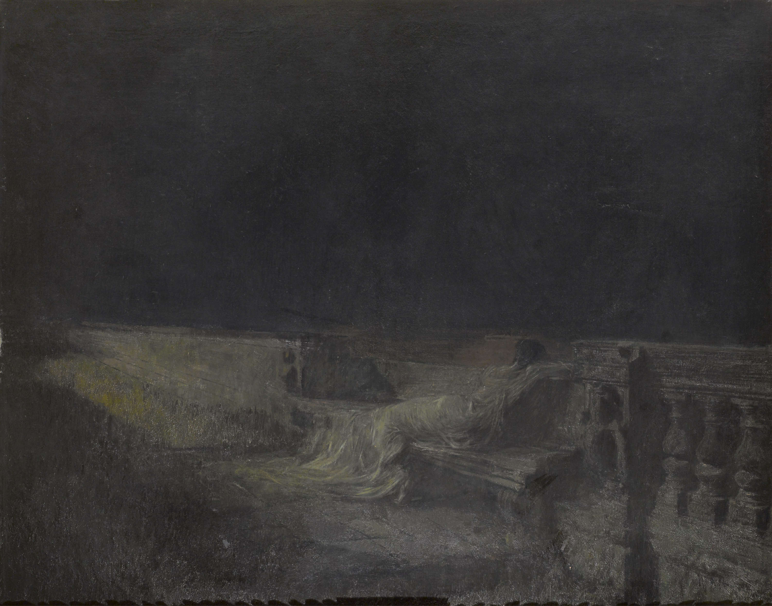 Gaetano Previati, Mondlicht (1888-1892; Öl auf Leinwand, 120 x 149 cm; Privatsammlung)