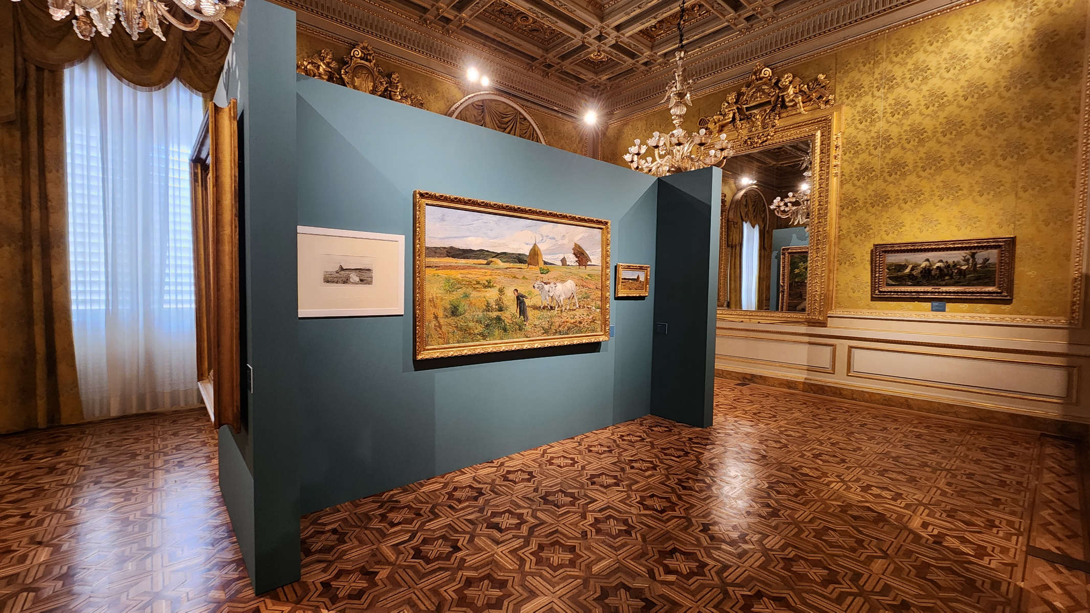 展览布局 乔瓦尼-法托里。绘画革命。照片：Finestreull'Arte