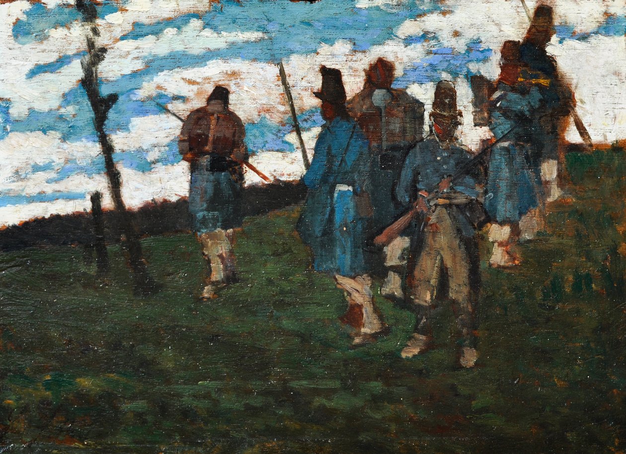 乔瓦尼-法托里，《59 年的士兵》（约 1859-1860 年；油画板，18.4 x 28.5 厘米；私人收藏，M24）