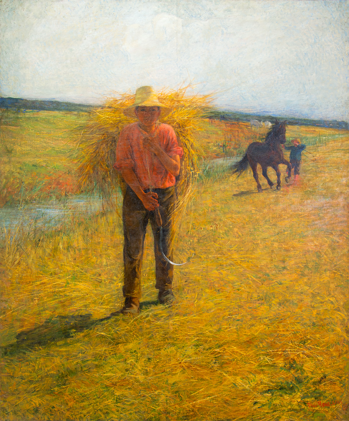 普利尼奥-诺梅利尼，《Il fienaiolo》（1888 年；布面油画，178.5 x 150.5 厘米；里窝那，乔瓦尼-法托里市政博物馆，编号 1957/537, 1991/1123）
