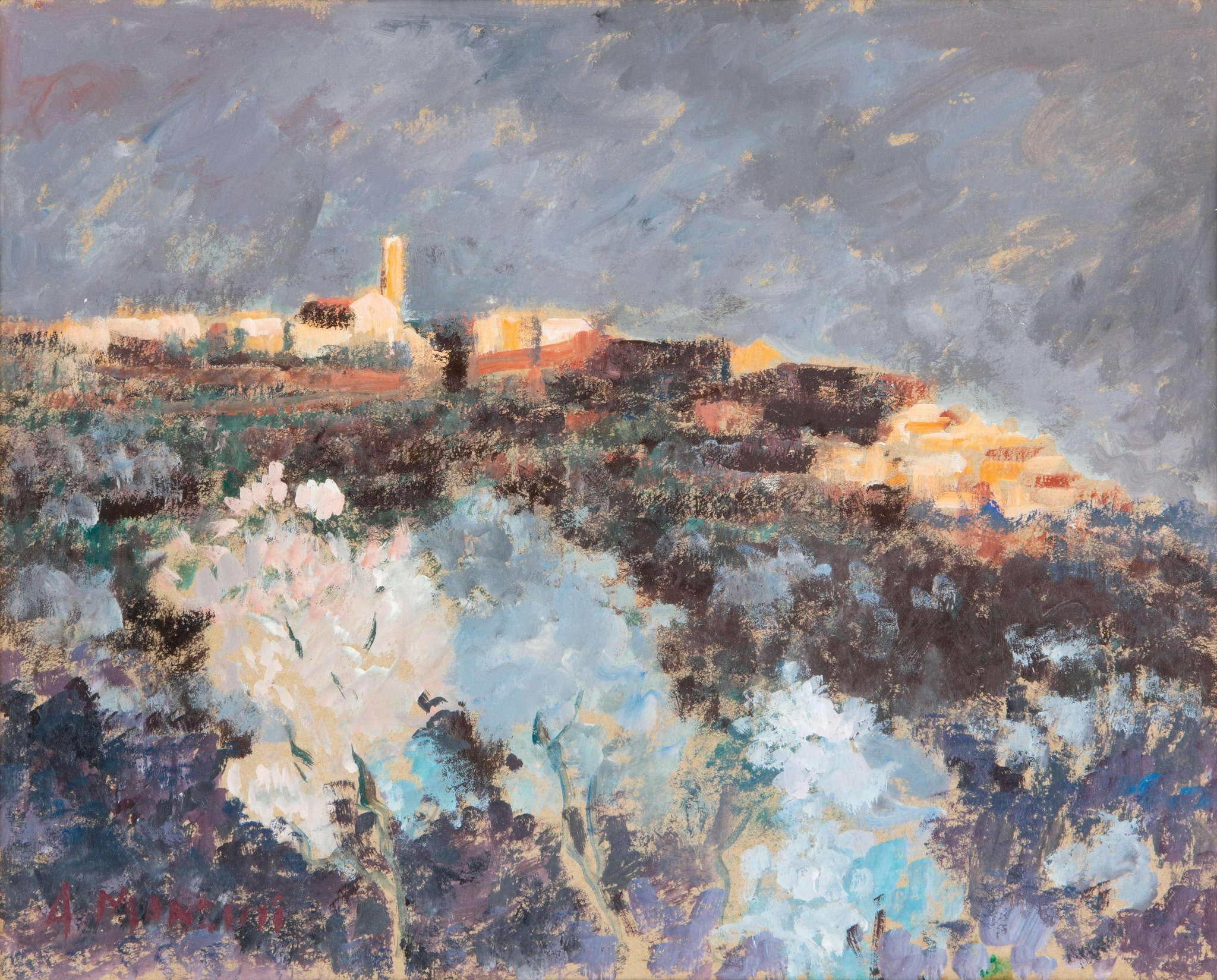 Augusto Manzini, San Giorgio di Valpolicella (1949 ; huile sur panneau ; collection privée)