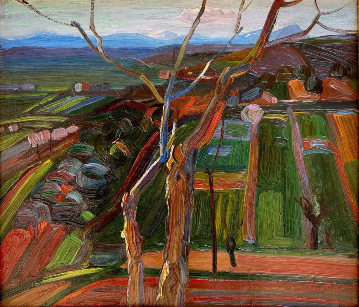 Guido Trentini, Colline veronesi (Valpolicella) (vers 1915 ; huile sur carton, 41 x 47 cm ; collection privée)