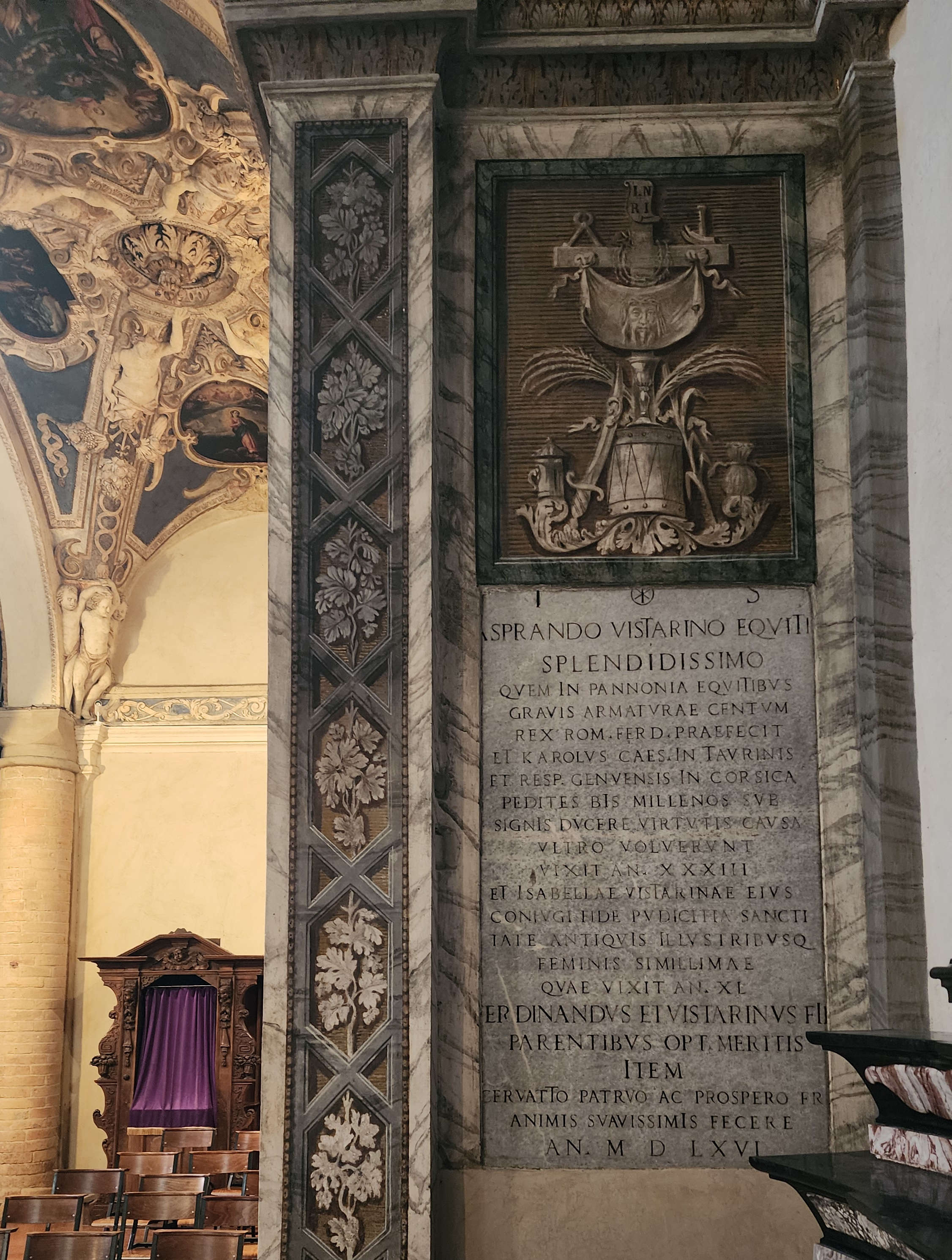 La placa conmemorativa de Asperando Vistarini