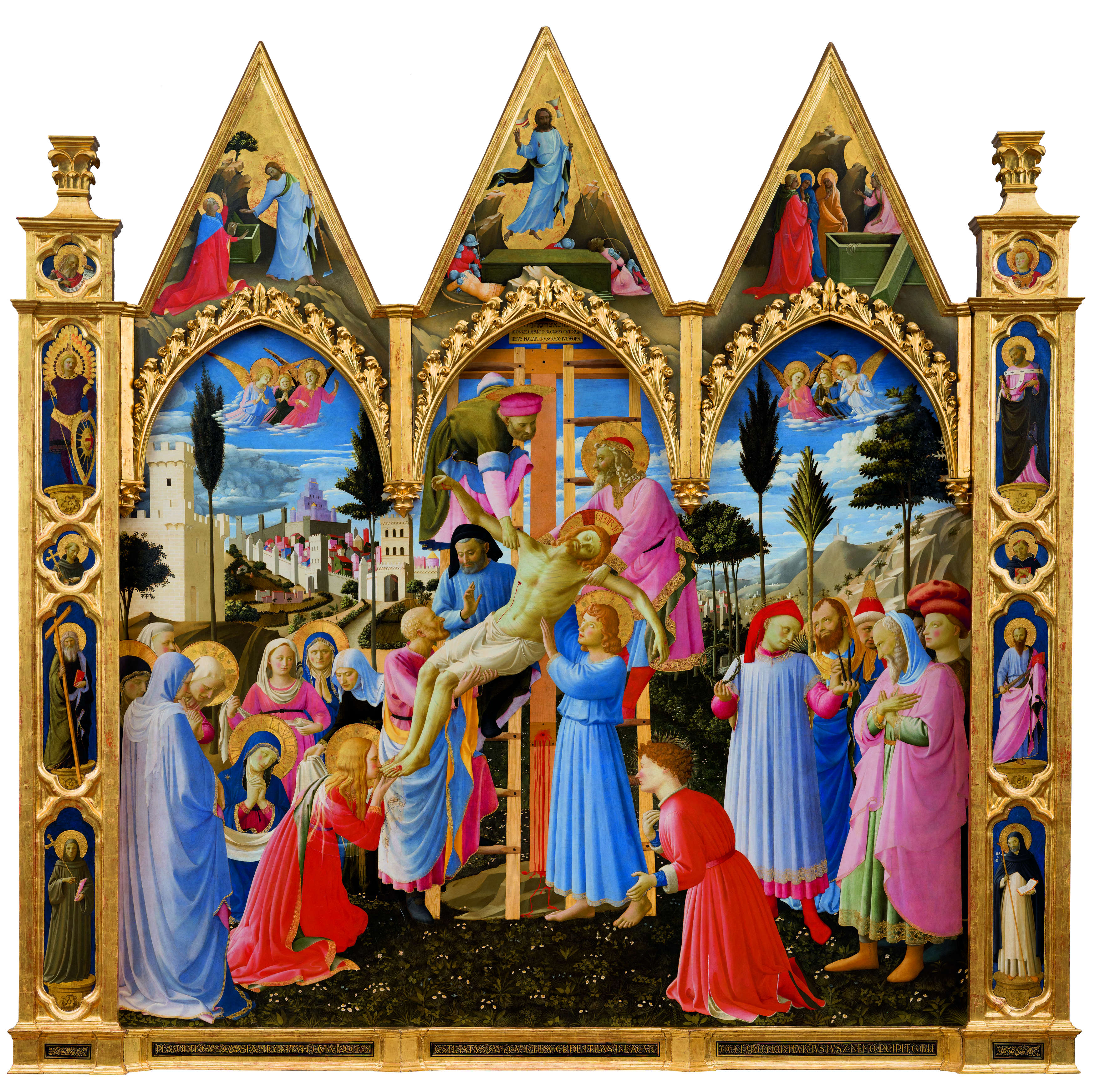Lorenzo Monaco et Beato Angelico, Retable Strozzi (v. 1421-1424 ; v. 1430-1432, tempera et or sur panneau, 277 x 283 cm au total ; Florence, Museo di San Marco, inv. 1890, n° 8509). Photo : Par concession du Ministère de la Culture - Direction régionale Musées nationaux de Toscane - Museo di San Marco