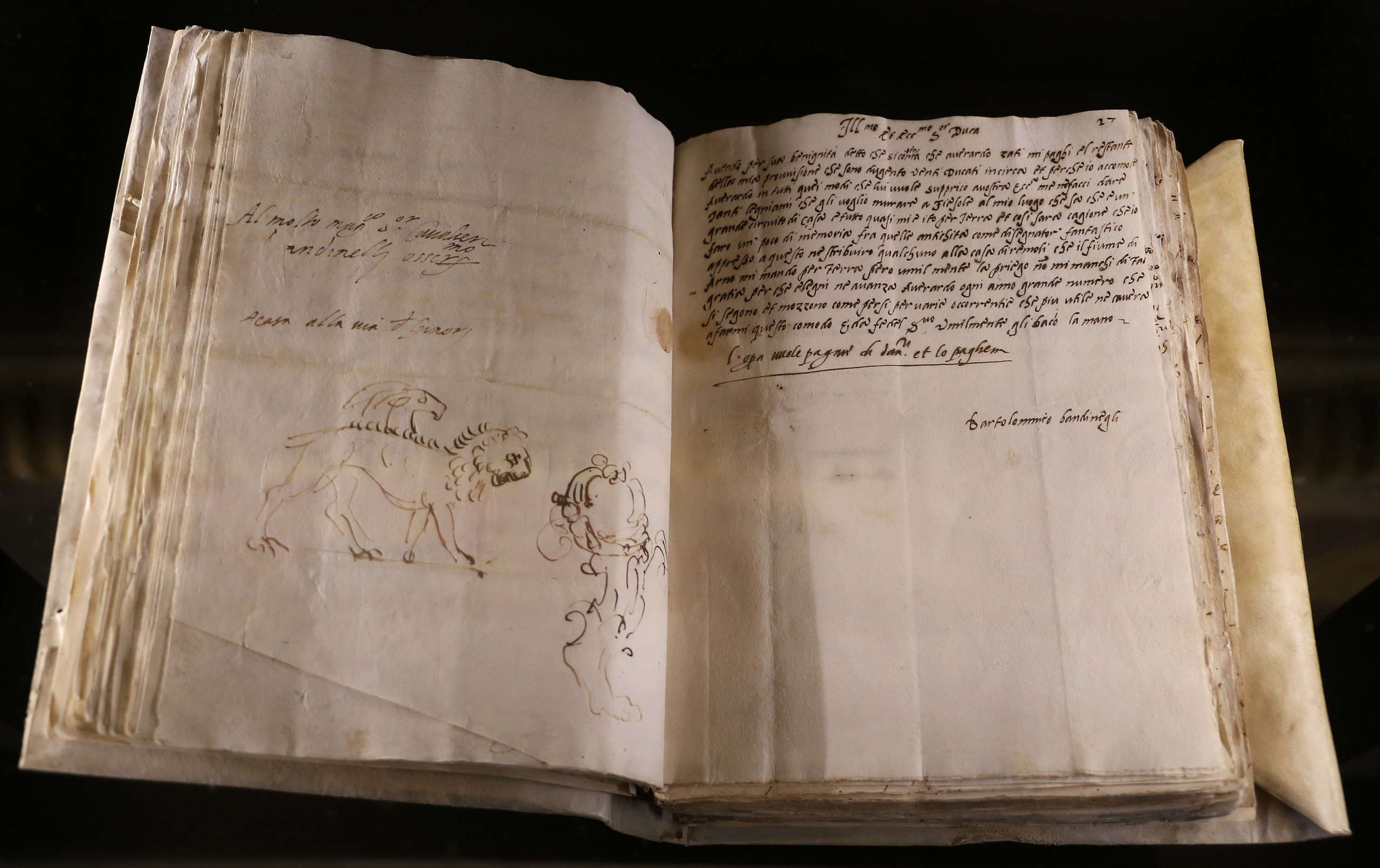 Baccio Bandinelli, Boceto de la Quimera de Arezzo. Foto: Francesco Bini