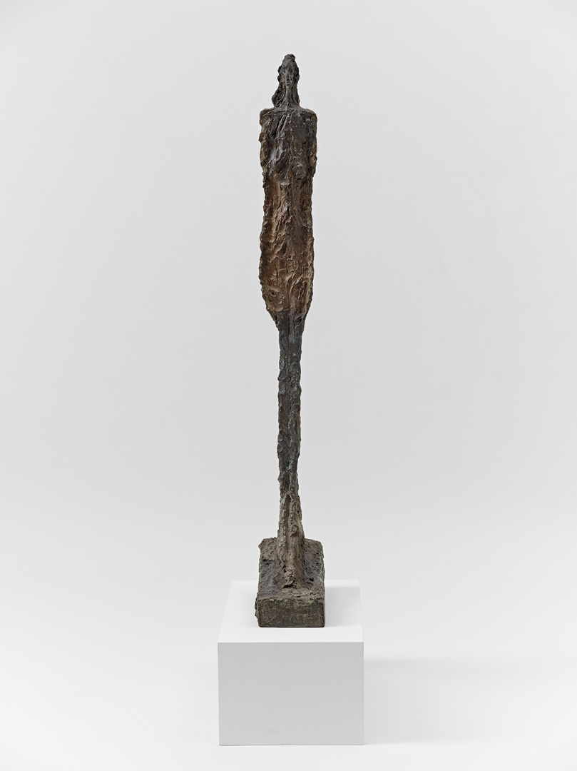Alberto Giacometti, Femme de Venise VIII (1956 ; bronze, 121 x 15,8 x 33,7 cm ; Bâle, Fondation Beyeler)