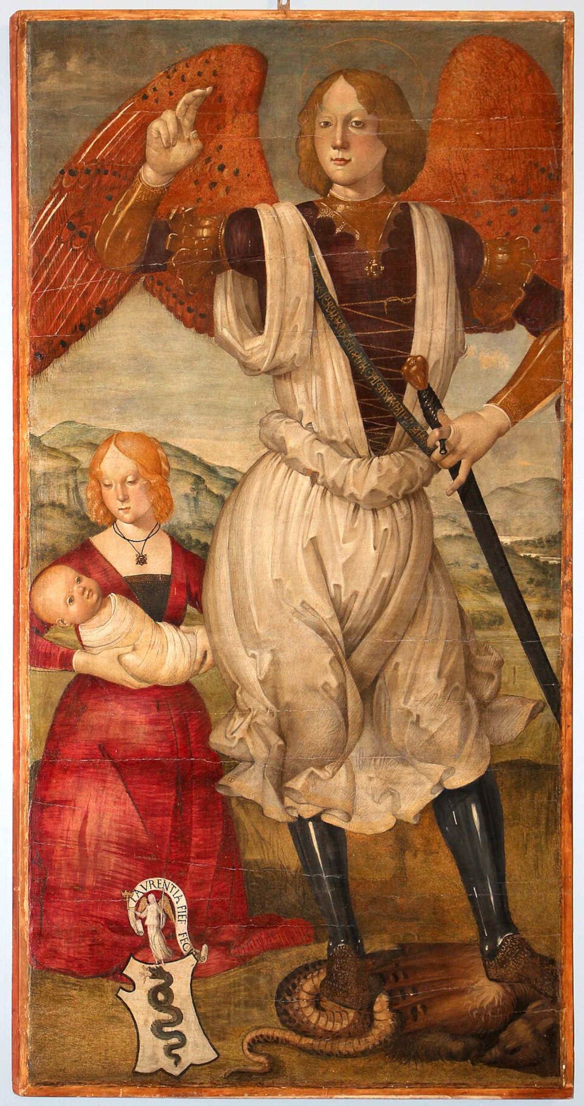 Artolomeo della Gatta, Erzengel Michael (um 1480; Tempera und Öl auf Tafel, Castiglion Fiorentino (Arezzo), Pinacoteca Comunale) Foto: Wikimedia Commons