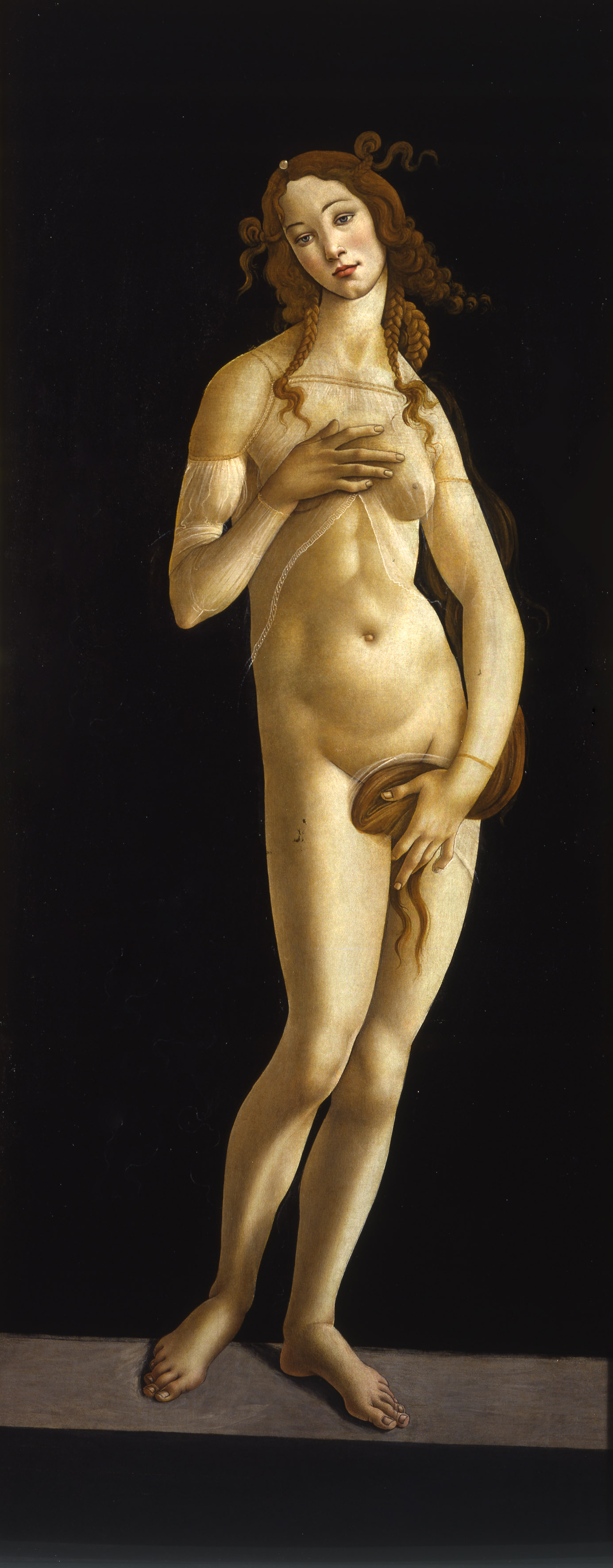 Sandro Filipepi, conocido como Botticelli, Venus (1485-1490; óleo sobre lienzo, 174x77 cm). Por concesión del Mic - Musei Reali, Galleria Sabauda.