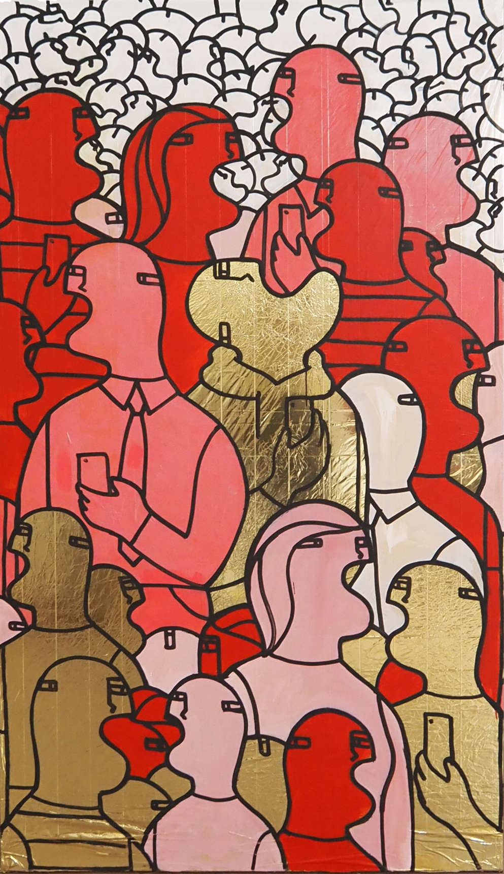 Fabrizio Dusi, Babel reborn (2025; Holzstruktur mit bemalter isothermischer Decke überzogen, 222 x 130 x 40 cm). Mit freundlicher Genehmigung des Künstlers