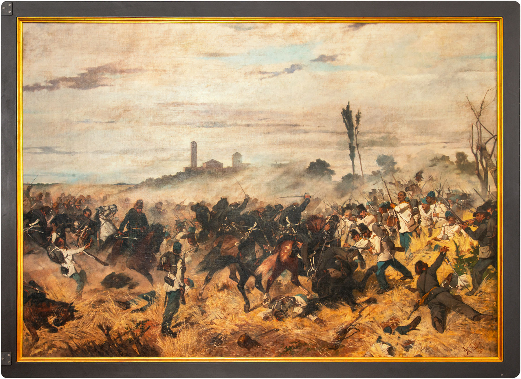 Giovanni Fattori, Episodio de la batalla de Montebello 1859 (1862; óleo sobre lienzo, 204 x 290 cm; Livorno, Museo civico G. Fattori) Foto: Museo civico G. Fattori