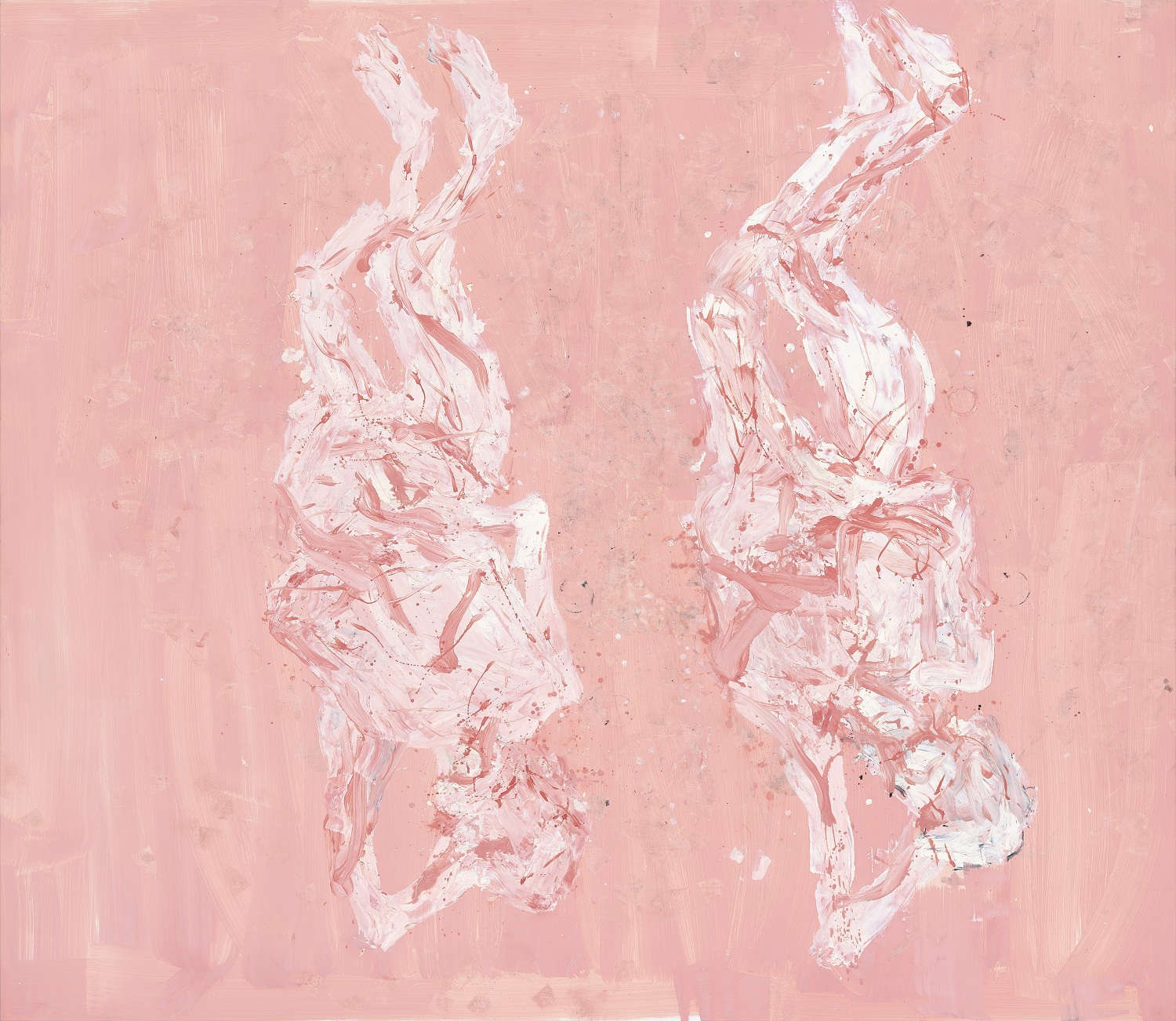 Georg Baselitz, Rosa rests (2019 ; huile sur toile, 304 x 350 cm). &copy; Georg Baselitz. Avec l'autorisation de la galerie Thaddaeus Ropac, Londres - Paris - Salzbourg - Milan - Séoul. Photo : Jochen Littkemann