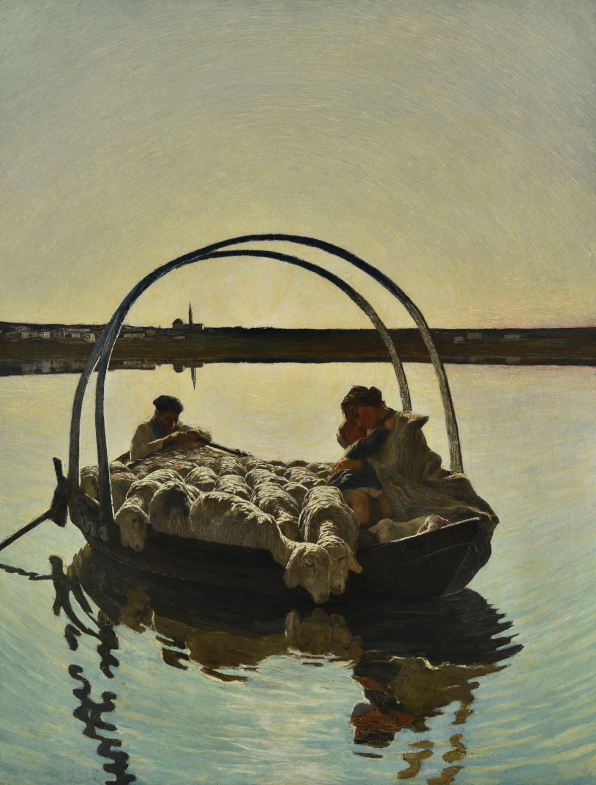 Giovanni Segantini, Ave maria a trasbordo (1886; Öl auf Leinwand, 120 x 93 cm; Sankt Moritz, Segantini Museum, Depositum der Stiftung Otto Fischbacher Giovanni Segantini)