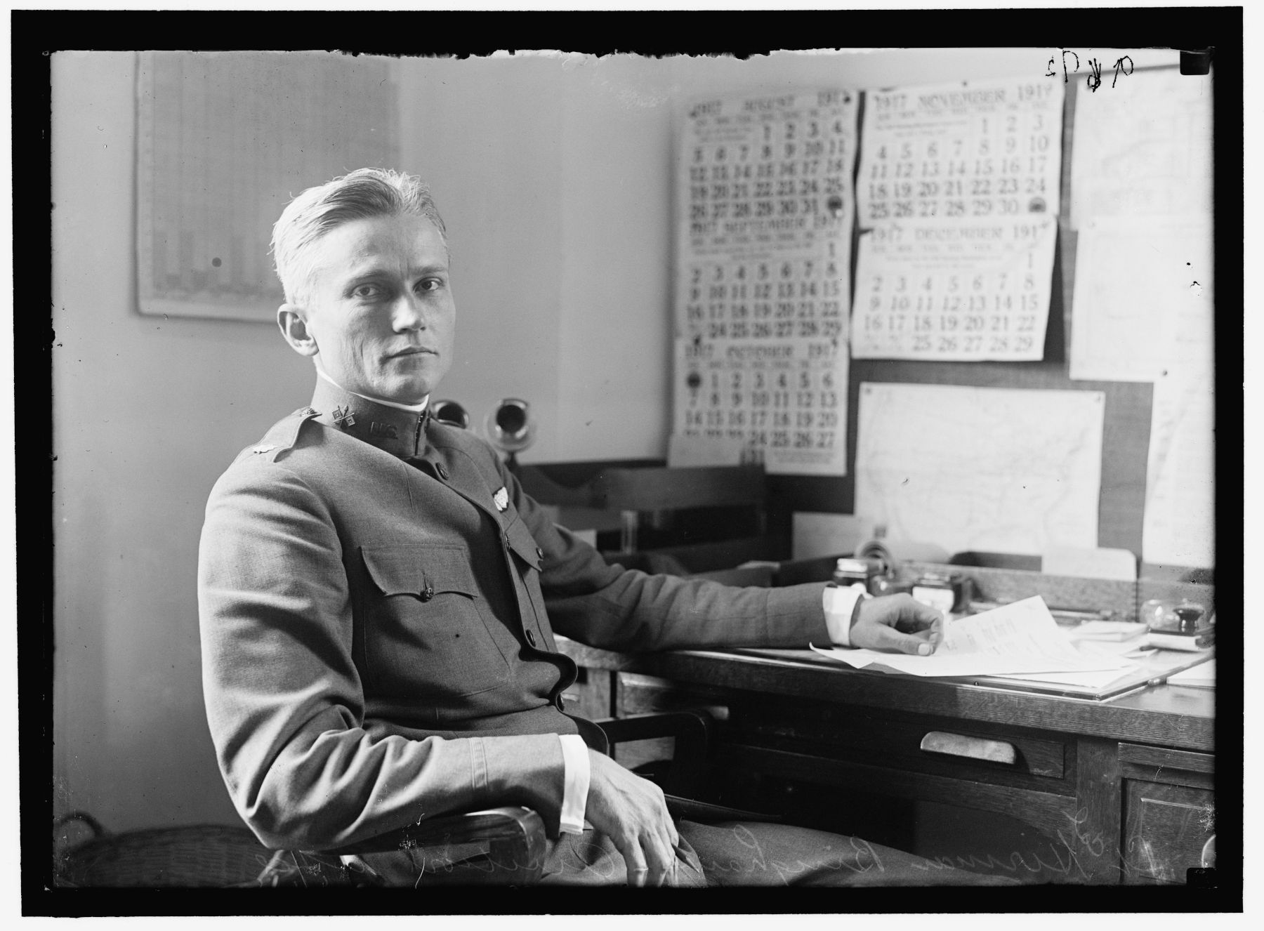Hiram Bingham an seinem Schreibtisch, 1917 Foto: Library of Congress Prints and Photographs Division Washington