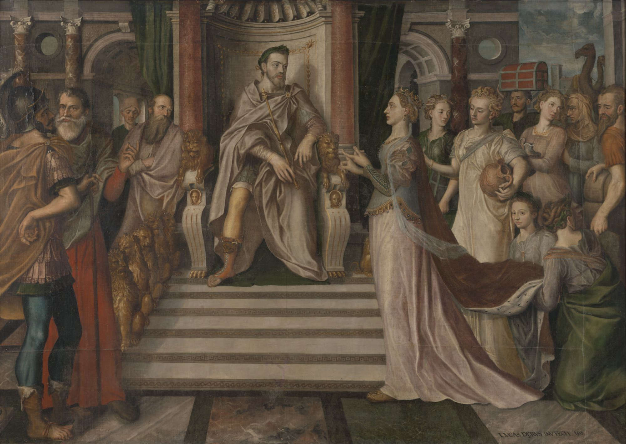 Lucas de Heere, The Meeting of the Queen of Sheba and King Solomon (1559; oil on canvas, 183 x 260 cm; Ghent, Cathedral of St. Bavon)