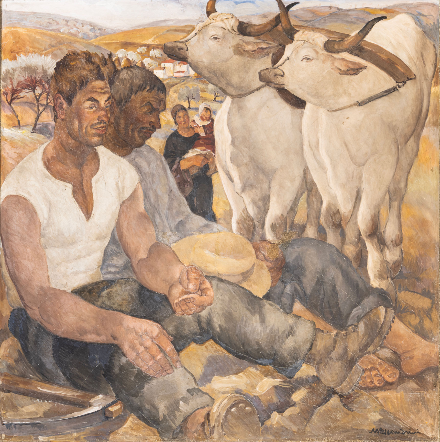 Nello Alessandrini, Rest (Fresco, 108 x 108 cm; Empoli, Gallery of Modern Art and Resistance)