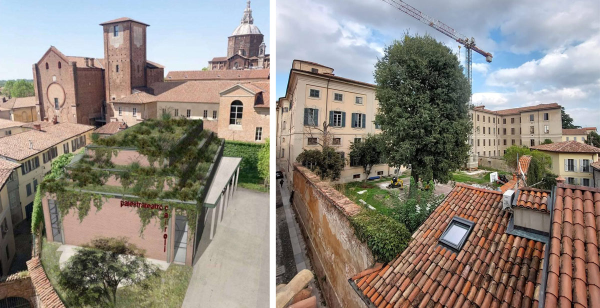 Dopo il cubo di Firenze, la ziqqurat di Pavia: una palestra sul giardino di un palazzo del '700