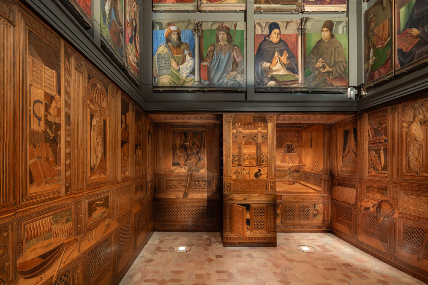 Palazzo Ducale di Urbino, riaperto lo Studiolo del Duca, restaurato e ricostruito nel suo aspetto originario