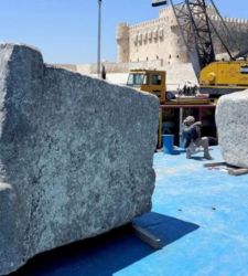 Egypt, blocks of the Lighthouse of Alexandria, one of the Seven Wonders, resurface after 2,300 years
