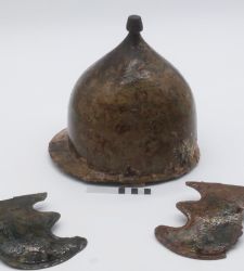 Sicile, casque de la bataille de l'Egadi en 241 avant J.-C. récupéré en mer