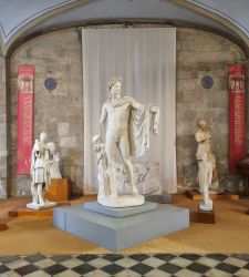 The University of Pisa's Gipsoteca d'Arte Antica, a collection of classical statues in a church