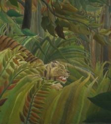 Das Rätsel des Tigers von Henri Rousseau in dem Gemälde Surprise! von 1891