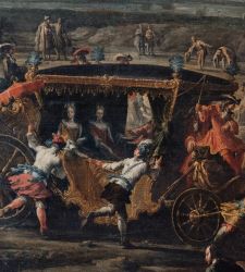 Restauración in situ de una pintura monumental de los Fasti Farnesiani en el Palacio Real de Caserta 