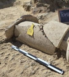 In Gela, Sicily, six archaic tombs emerge during urban redevelopment work