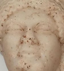 Ancient Carthage (Tunisia): marble face resurfaces from the temple of Baal Hammon and Tanit