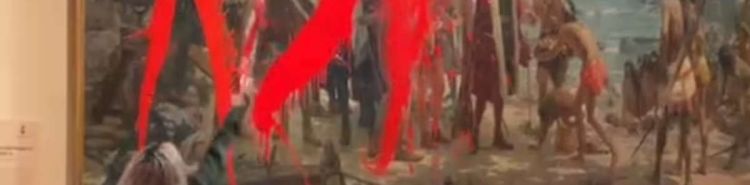 Madrid, attiviste lanciano vernice contro dipinto non protetto da vetro