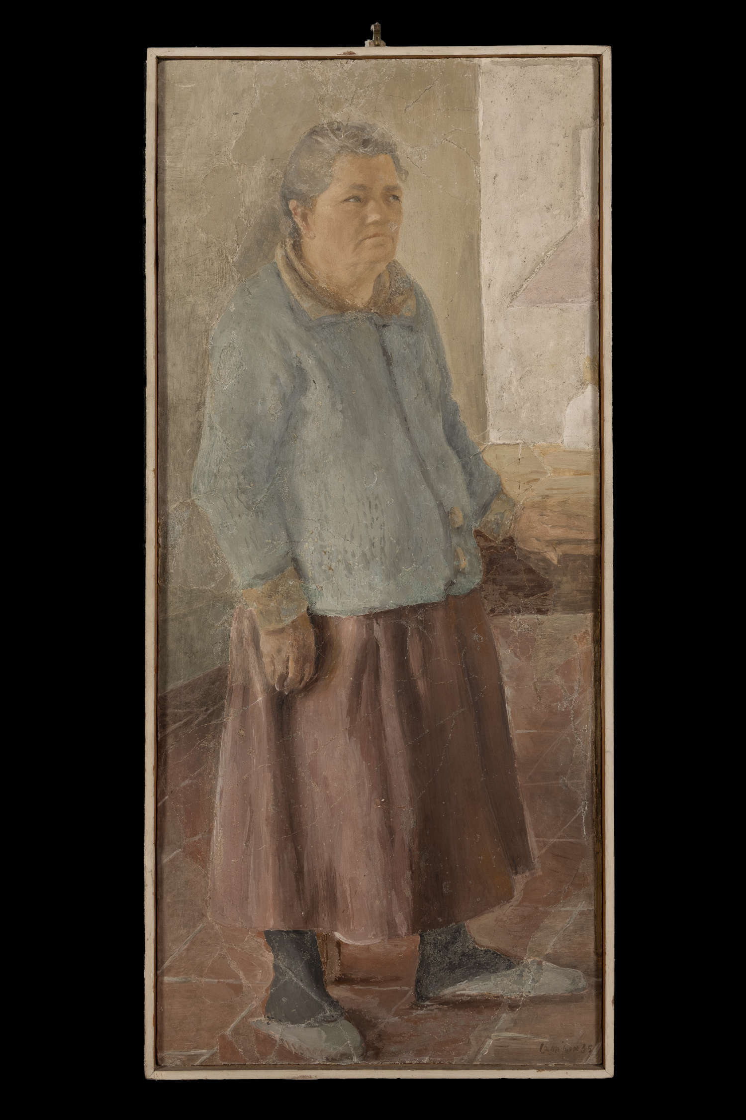 Virgilio Carmignani, The Housewives (1934; fresco, 122.5 x 56 cm; Empoli, Gallery of Modern Art and Resistance)