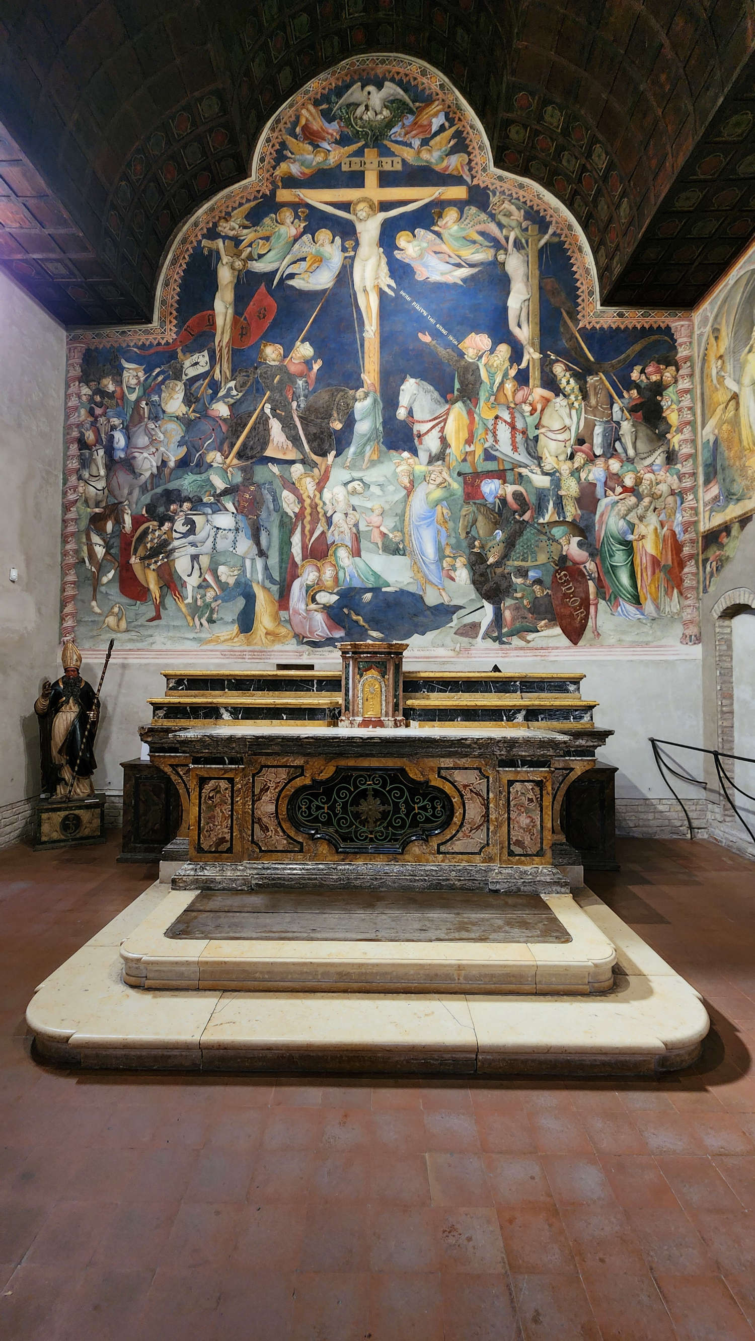 Los frescos de Lorenzo y Jacopo Salimbeni en el Oratorio de San Juan Bautista de Urbino. Foto: Federico Giannini