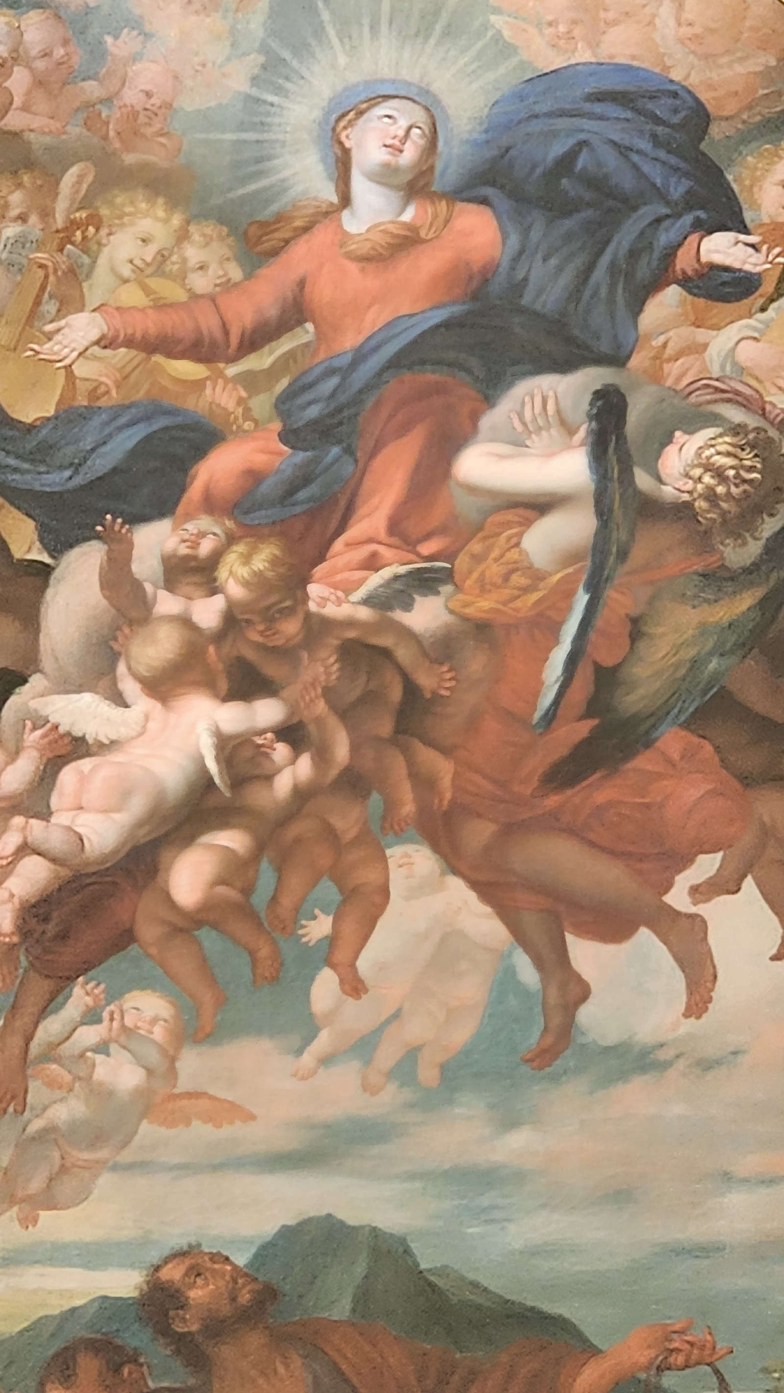 Detail of the altarpiece of the Assumption by Nicol&ograve; Dorigati