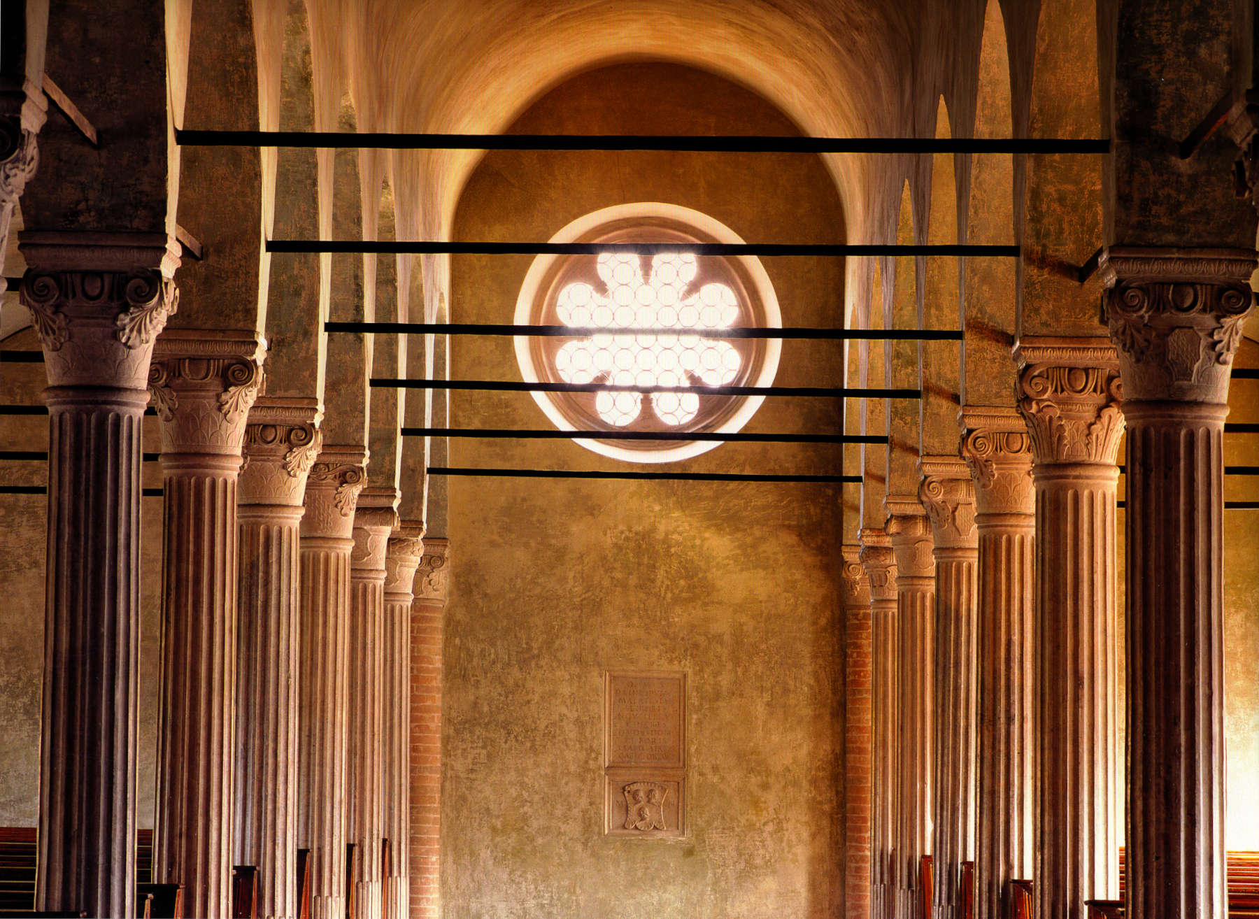 Bibliothèque Malatesta, rosace. Photo : Archivio IAT Cesena, CC BY-NC-SA 3.0 el