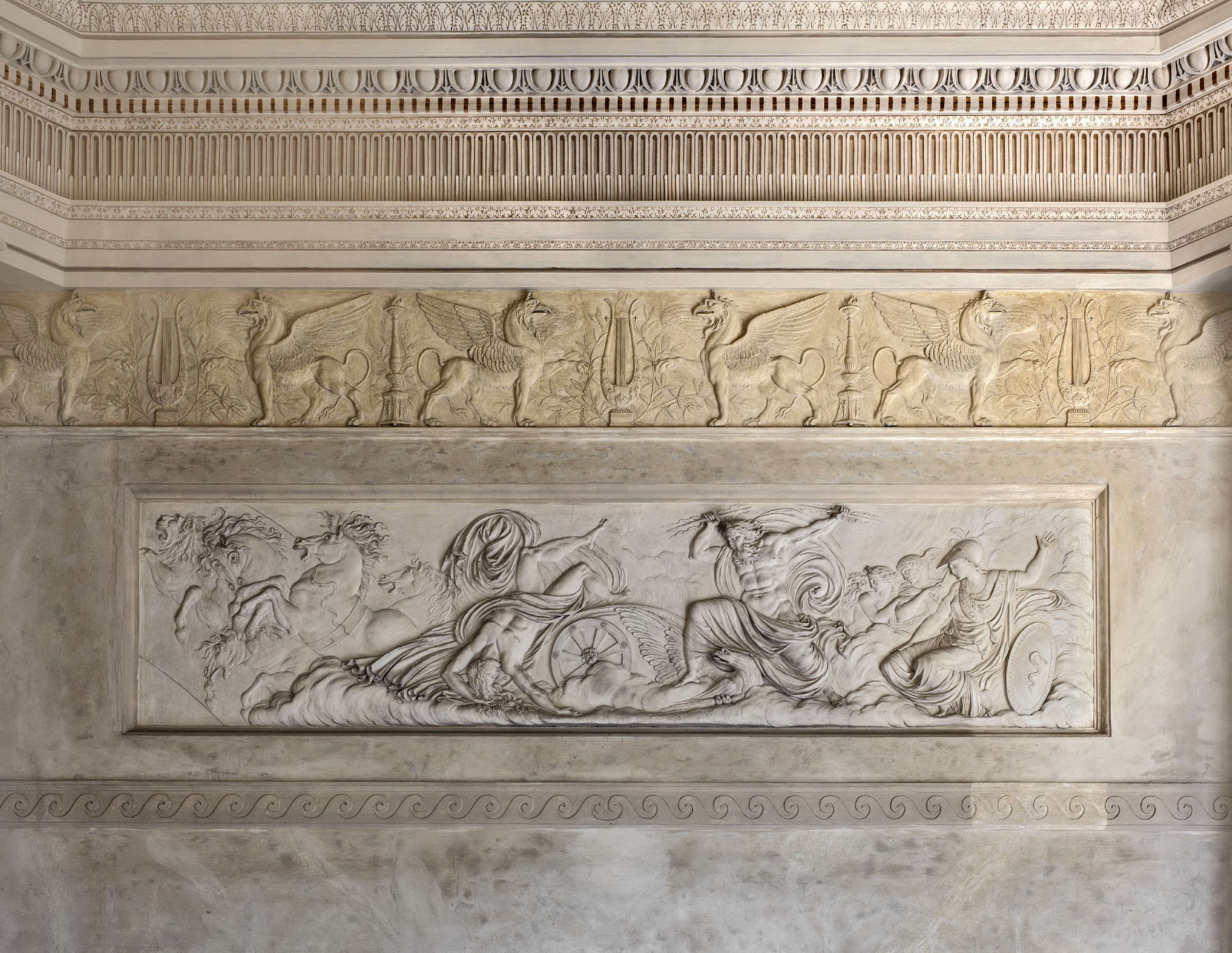 Décoration avec Jupiter frappant Phaéton