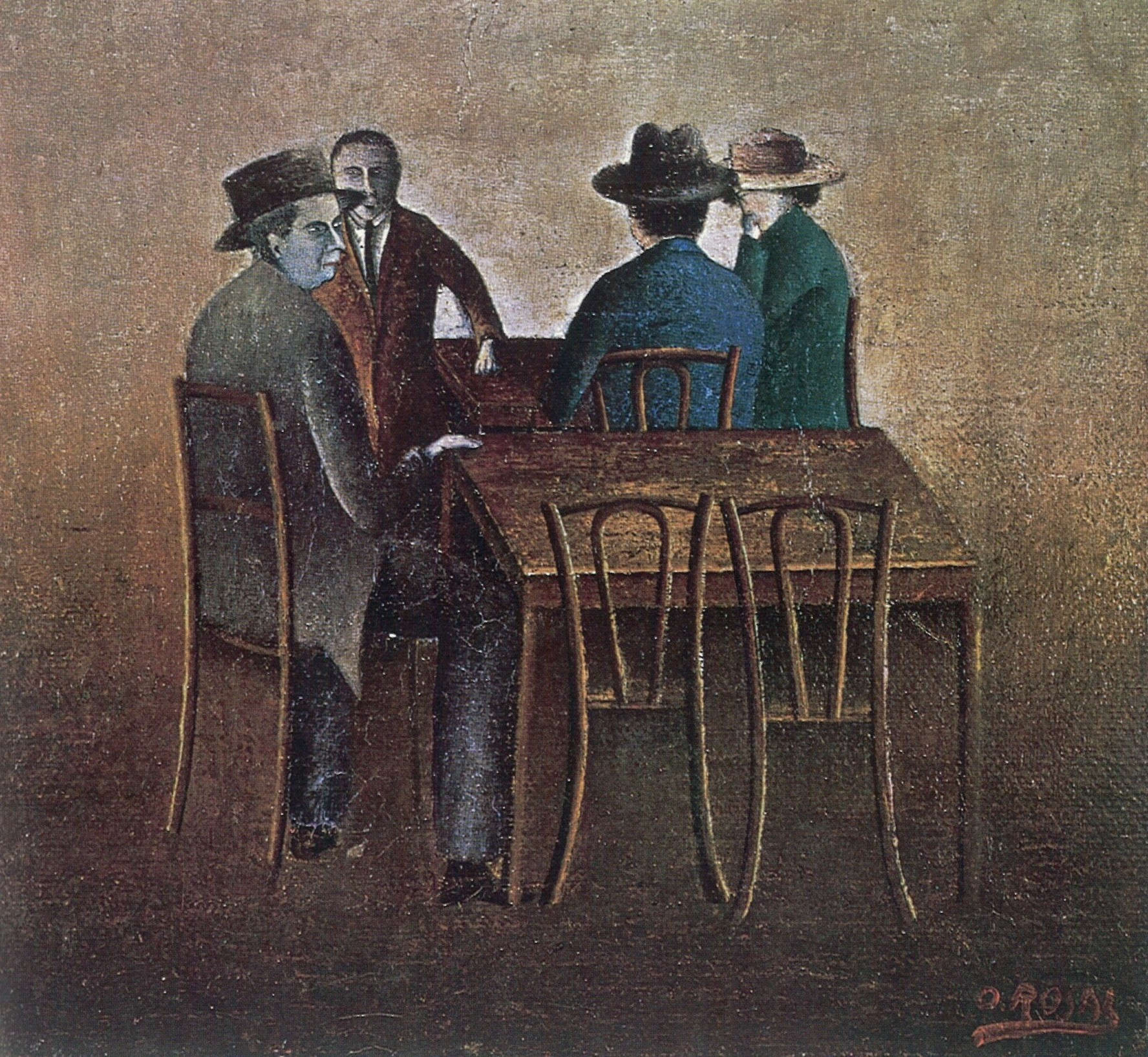 Ottone Rosai, L&rsquo;attente (1920 ; huile sur toile, 29 x 32 cm ; Florence ; collection privée)