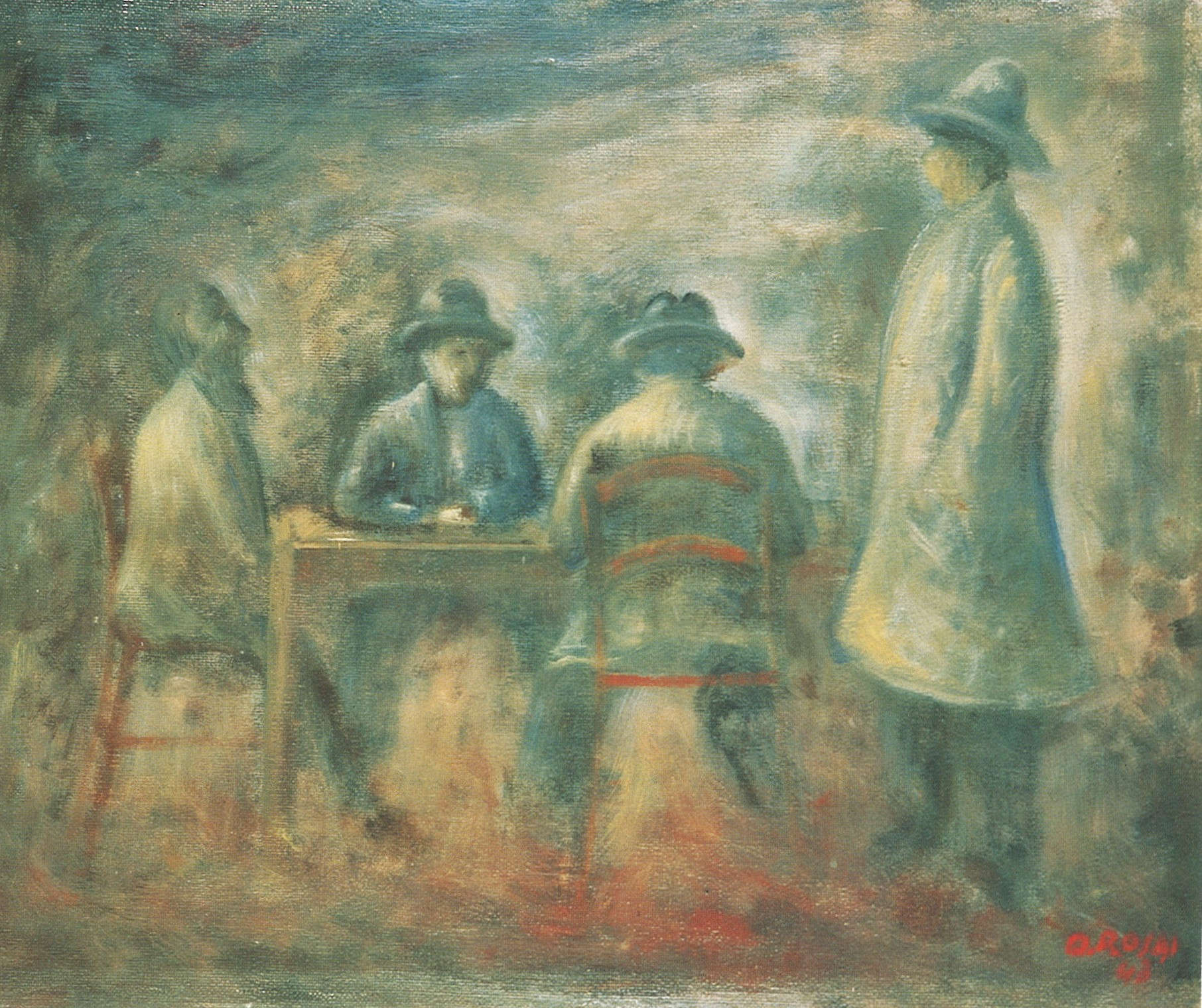Ottone Rosai, Le match (1943 ; huile sur toile, 50 x 60 cm ; Milan ; collection privée)