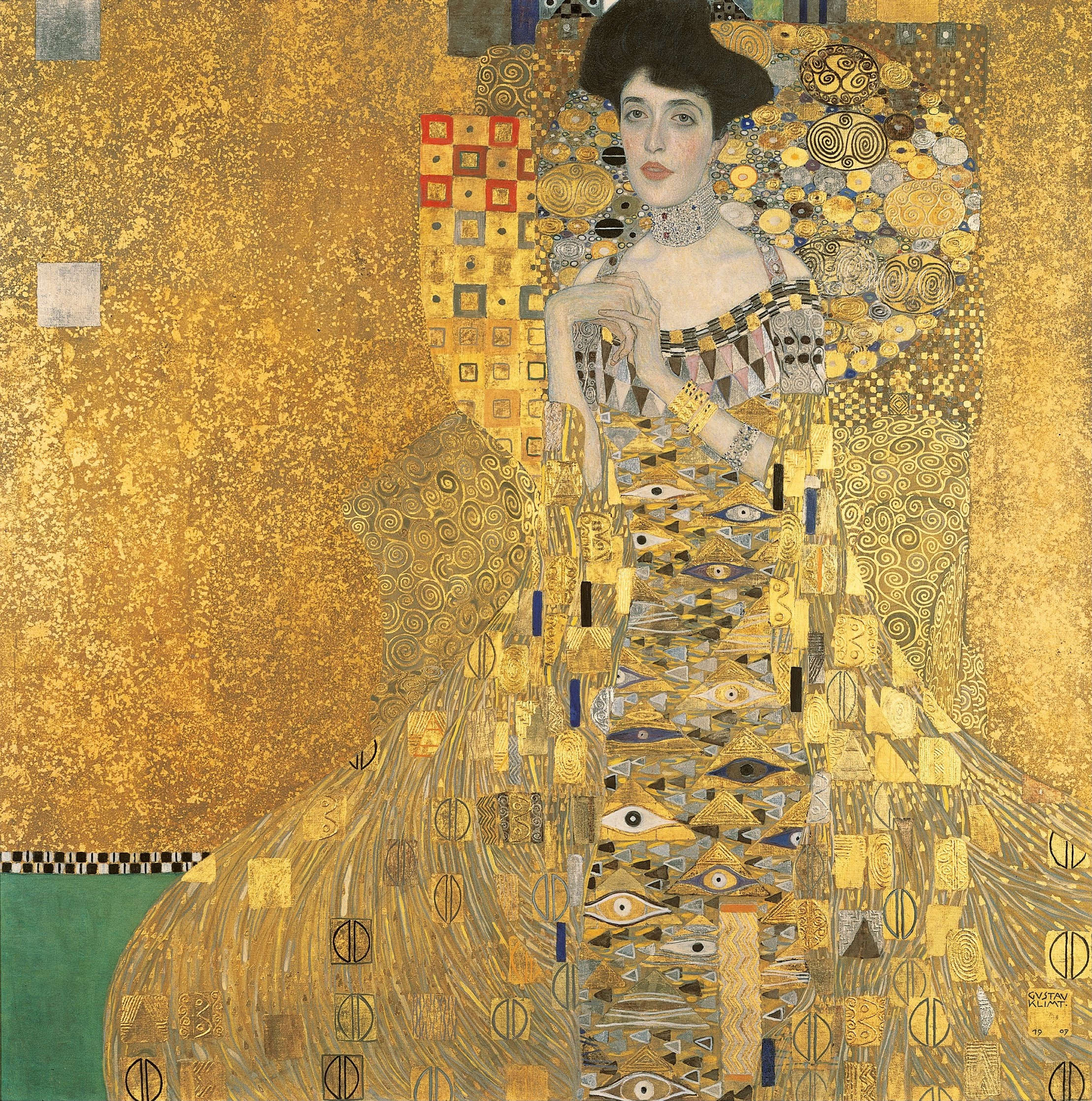 Gustav Klimt, Portrait of Adele Bloch-Bauer I (1903–1907; oil, gold, and silver on canvas, 140 x 140 cm; New York, Neue Galerie)