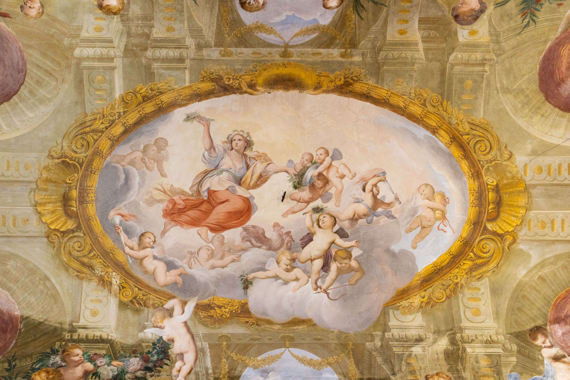 Domenico Piola, Apollo and Mercury Among the Muses (c. 1680; Genoa, Palazzo Sinibaldo Fieschi)