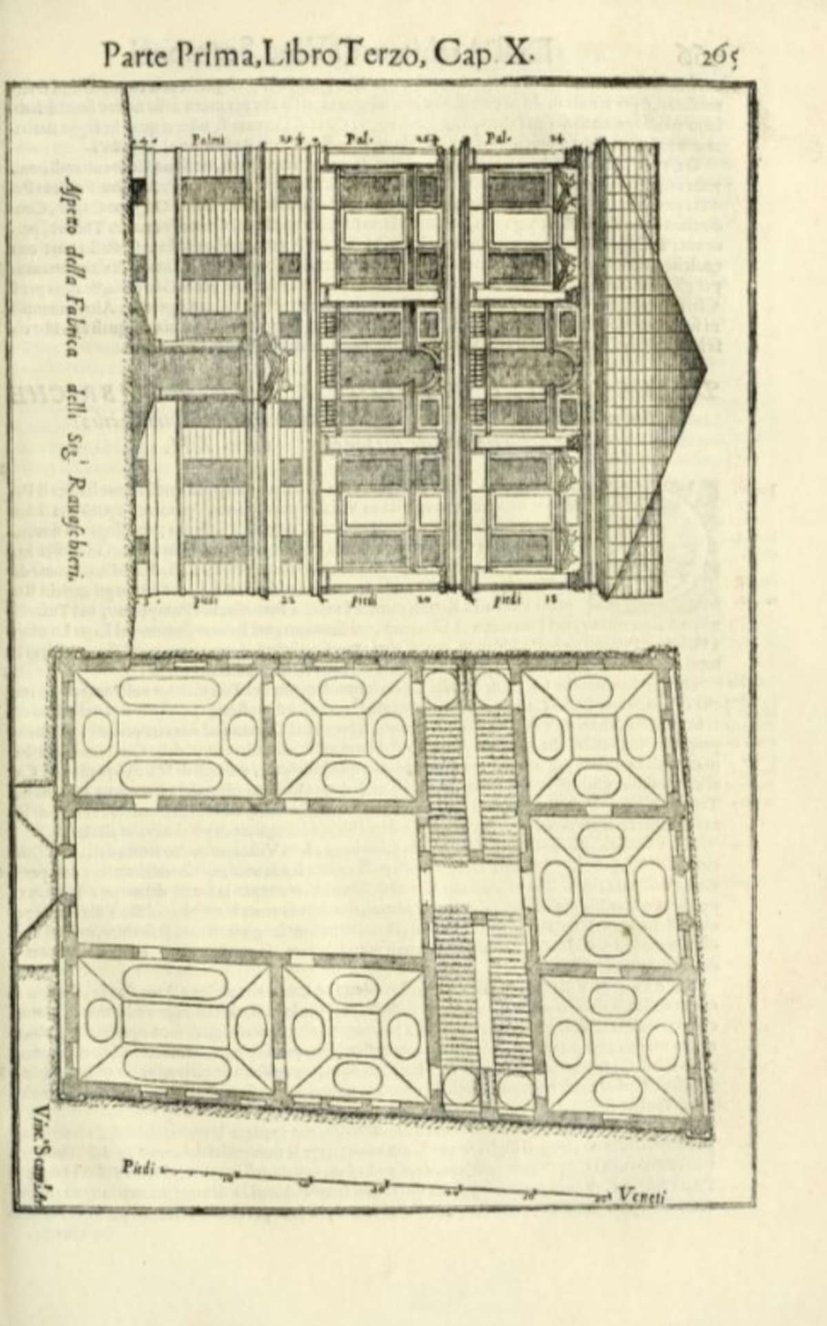 Vincenzo Scamozzi, *The Idea of Universal Architecture*, with details of the floor plan “of Messrs. Ravaschieri” (p. 265).