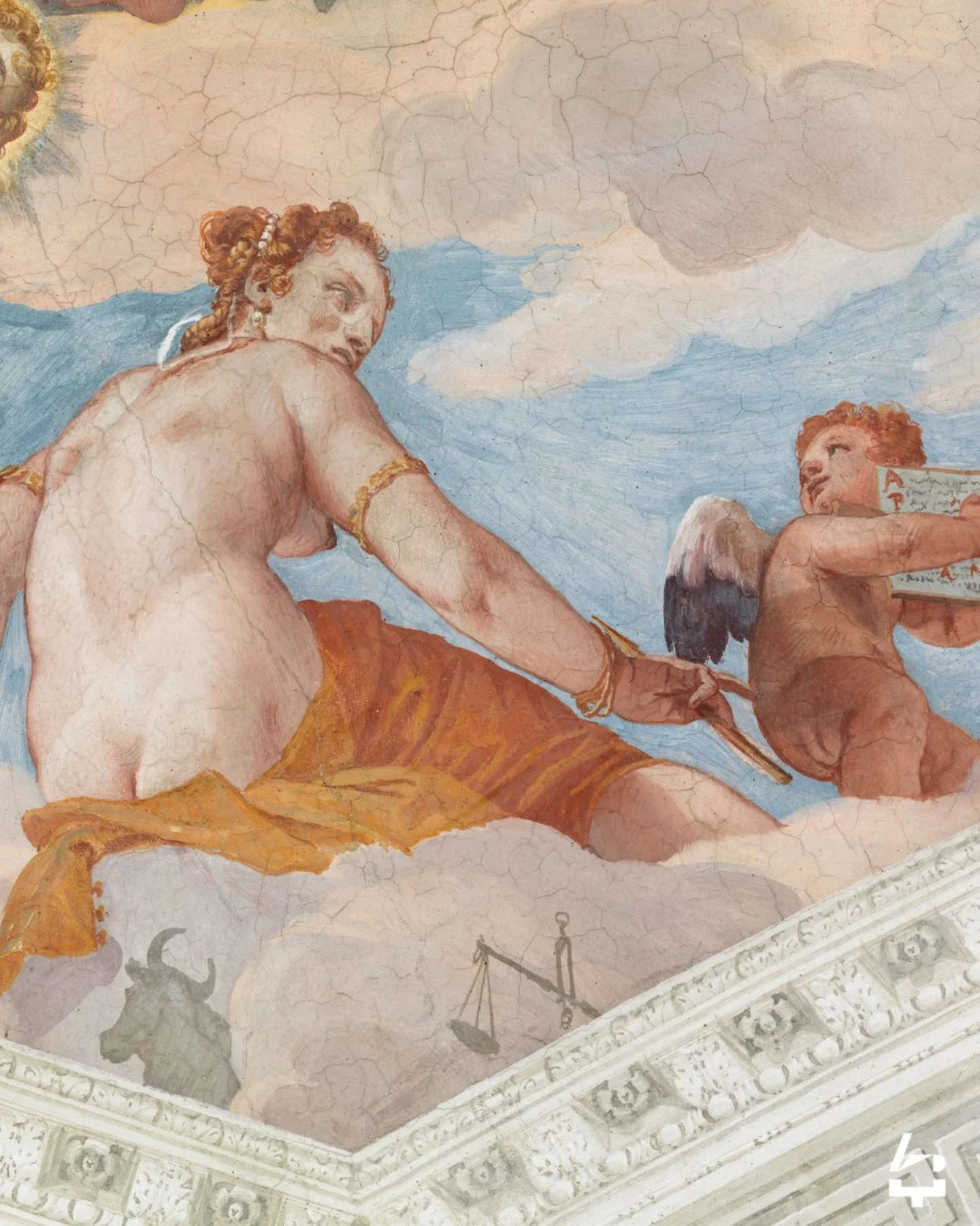 Paolo Veronese, „Die Gewölbe mit den Göttern des Olymps“, Ausschnitt