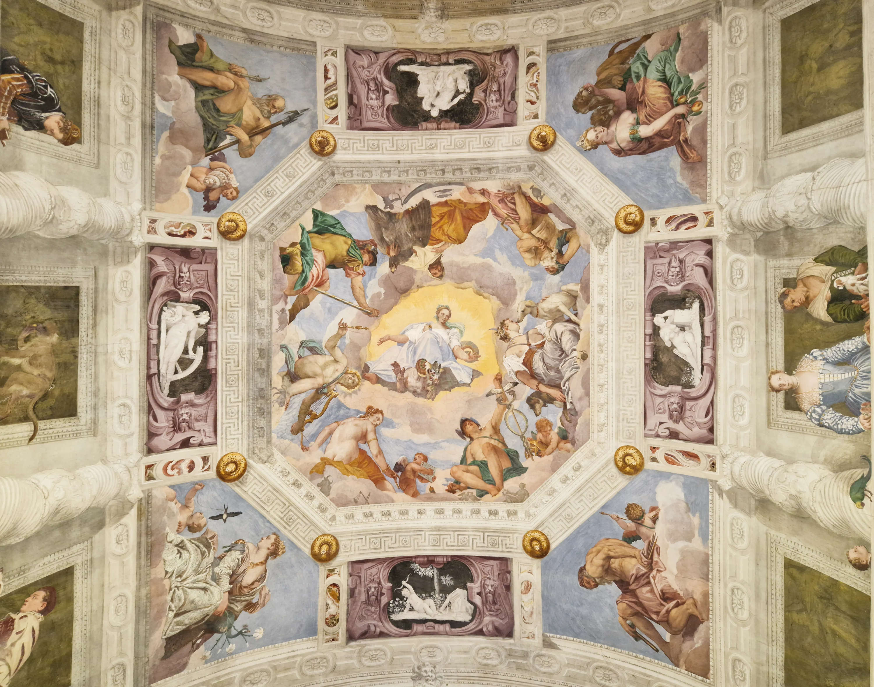 Paolo Veronese, „Die Kuppel mit den Göttern des Olymps“ (1560–1561; Fresko; Maser, Villa Barbaro)