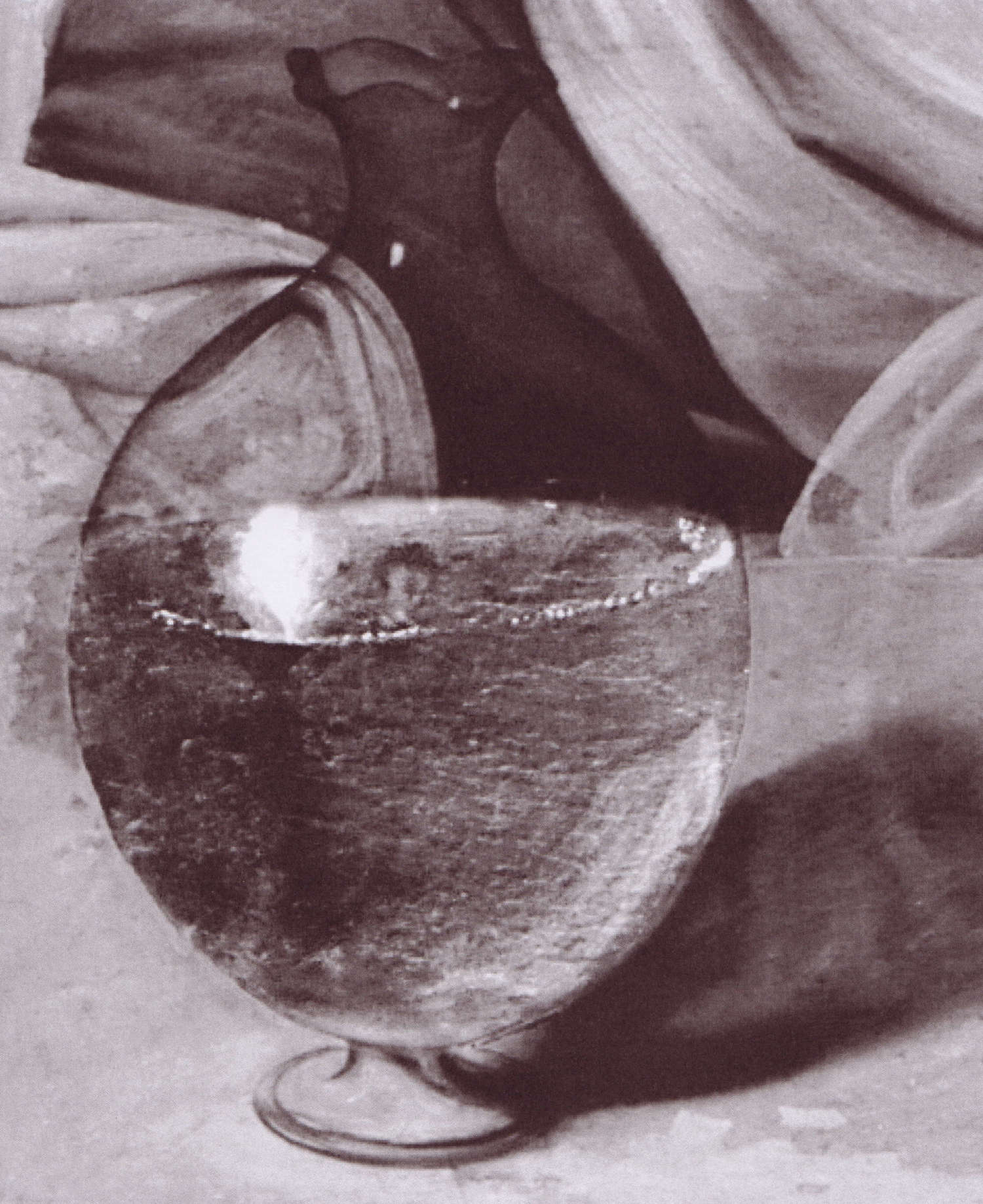 Portrait on the jug, multispectral reflectography, combination of the 950–1050 mm bands (Art-Test)