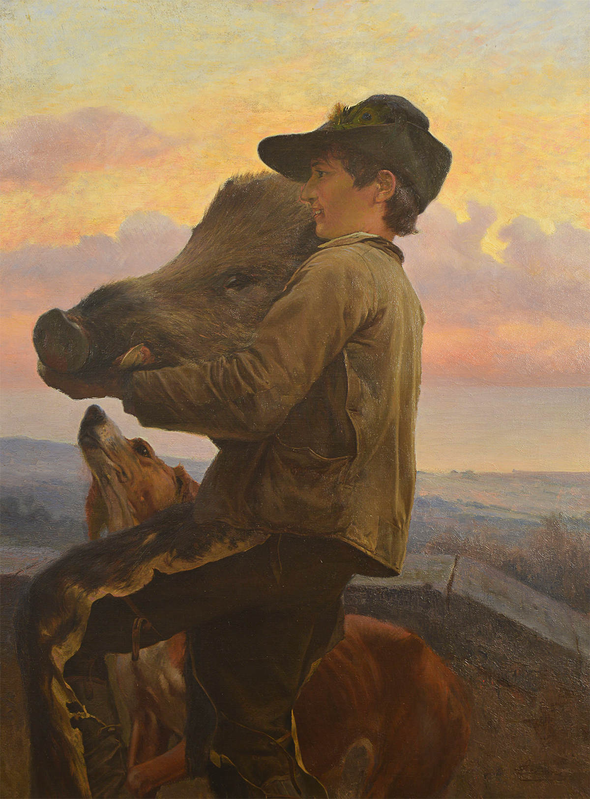 欧金尼奥·切孔尼，《马雷玛猎犬》（约1890年；布面油画，99 &times; 75 厘米；里窝那，乔瓦尼·法托里市立博物馆）
