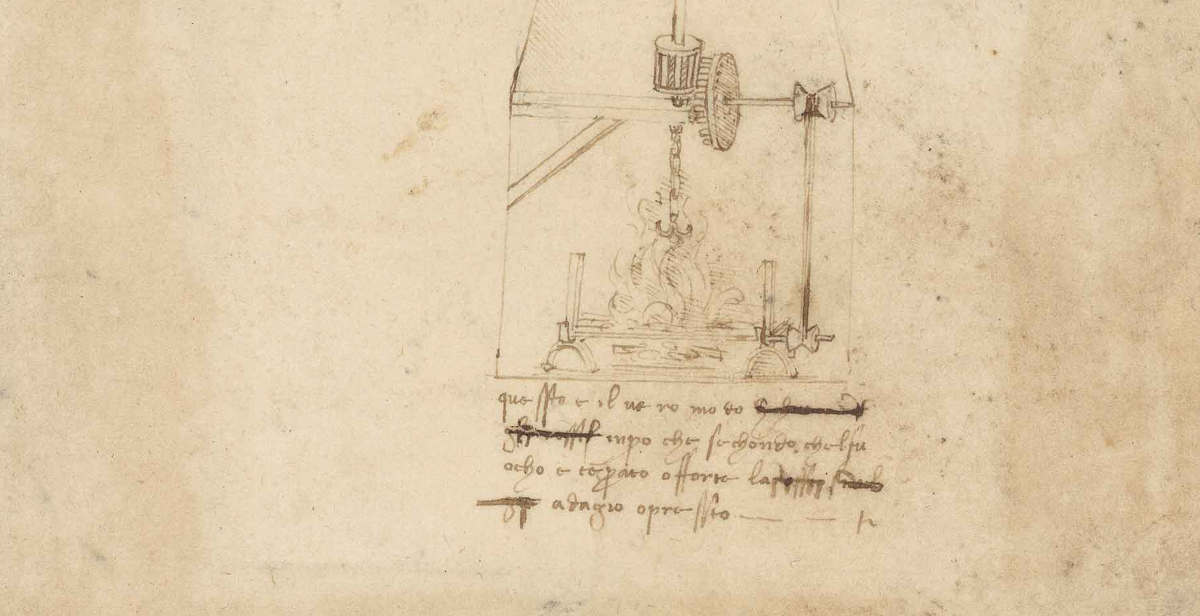 Il girarrosto automatico di Leonardo da Vinci: così il genio voleva cuocere gli arrosti