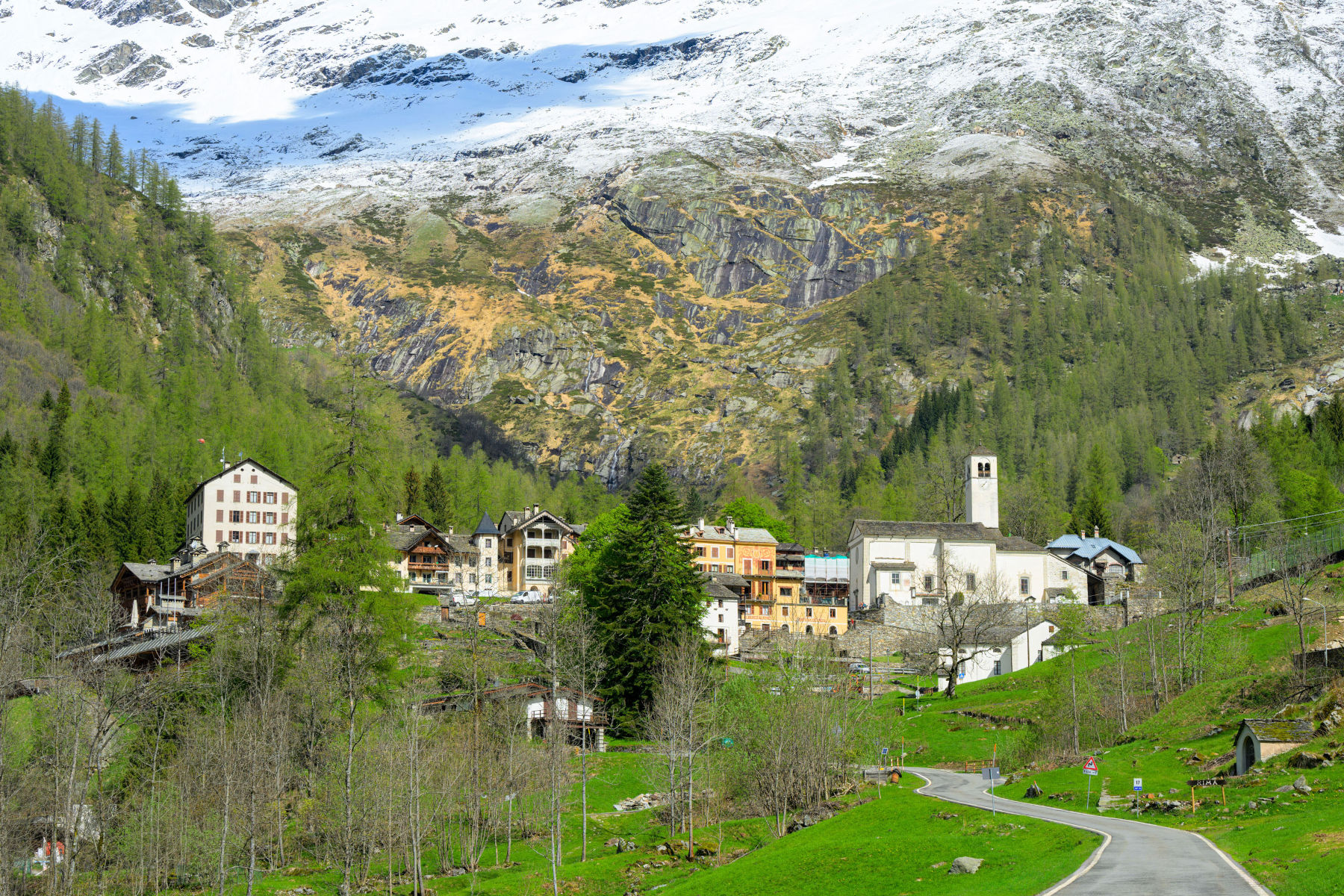Das Dorf Rima. Foto: Archivio ATL Terre dell'Alto Piemonte