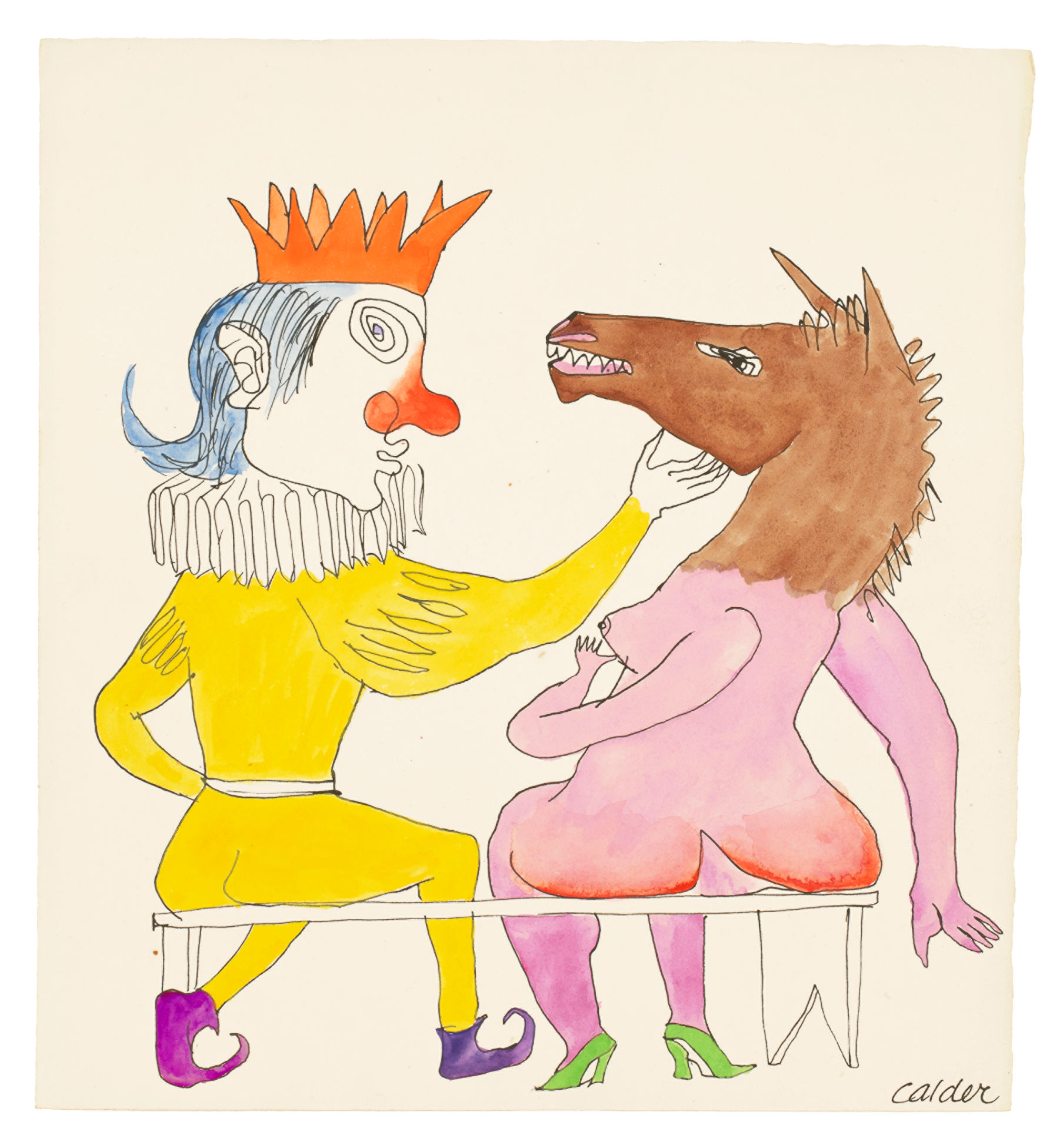 Alexander Calder, Sin título (''¡Señor!' en el reverso de la mano de Duchamp') (1944)