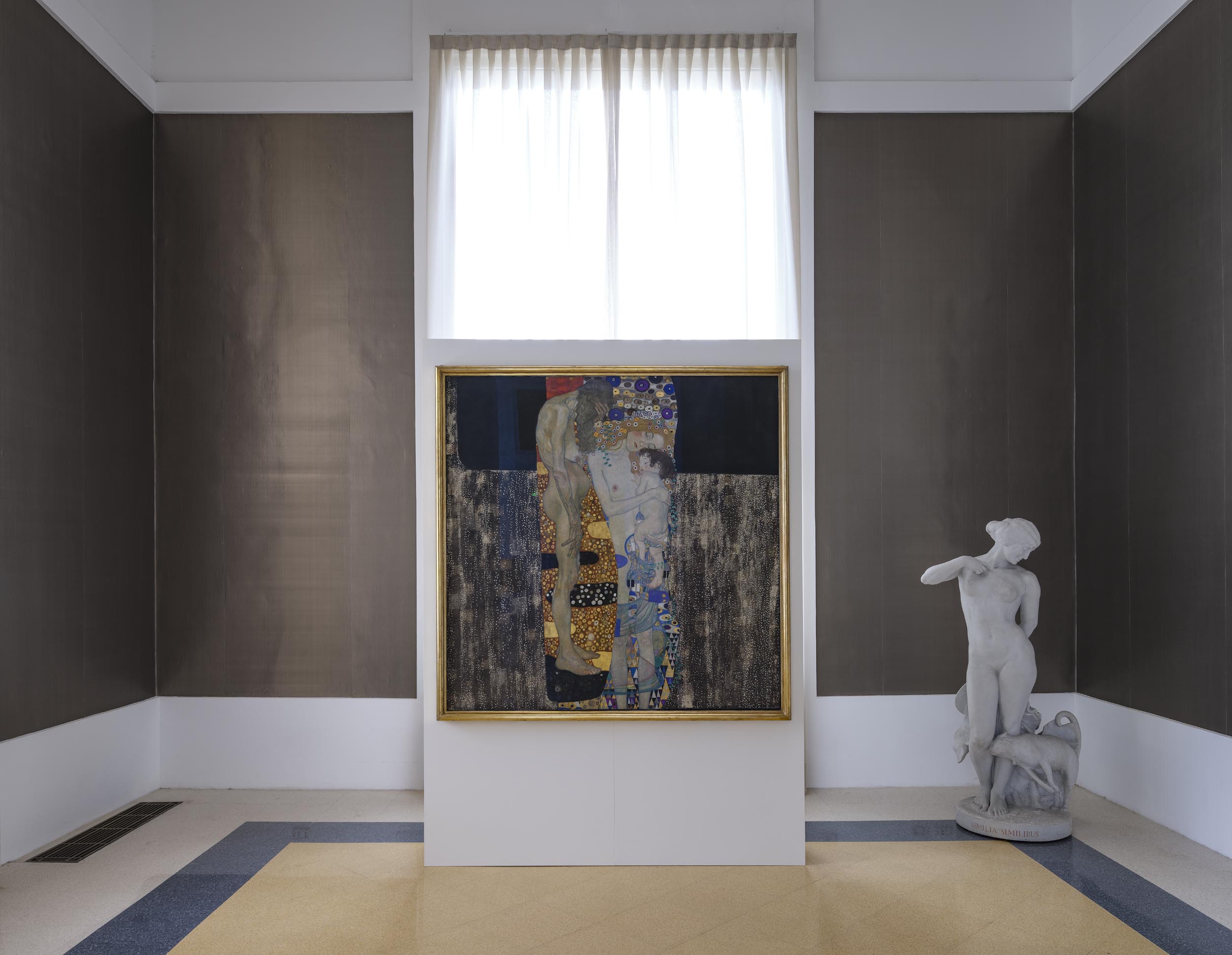 ArmaniCasa wallpaper and draperies in the Klimt Room, GNAMC. Photo by Massimo Listri