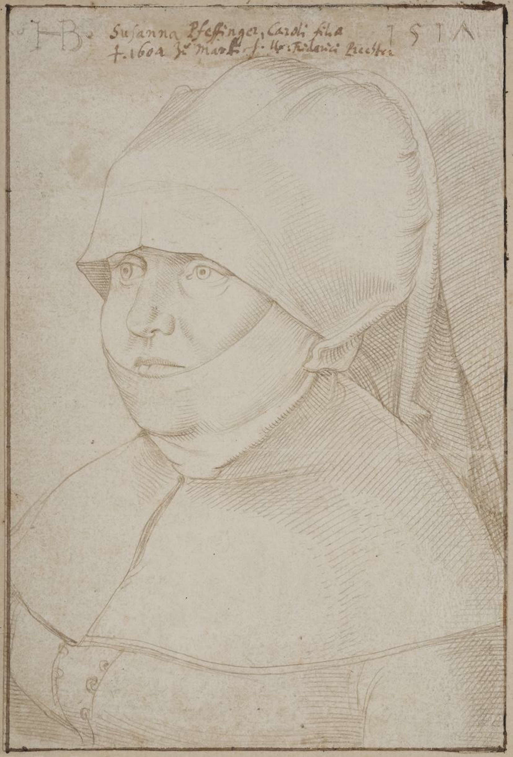 Hans Baldung Grien, Portrait of Susanna Pfeffinger (1517; silver point on paper, 157 x 104 mm)