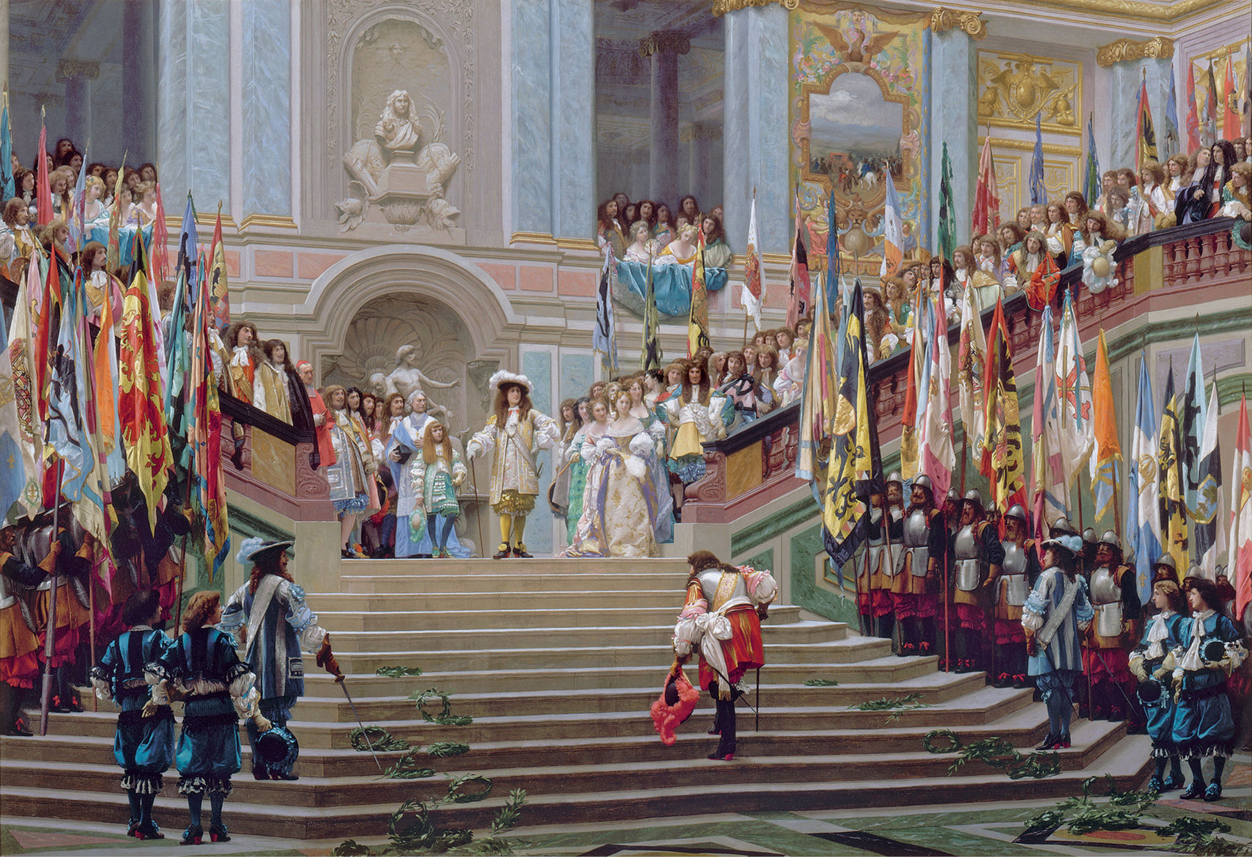 10. L&eacute;on G&eacute;r&ocirc;me, Recepción del Gran Cond&eacute; por Luis XIV (Versalles, 1674) (1878; óleo sobre lienzo, 96,5 x 139,7 cm; París, Museo de Orsay) Foto: Wikimedia Commons
