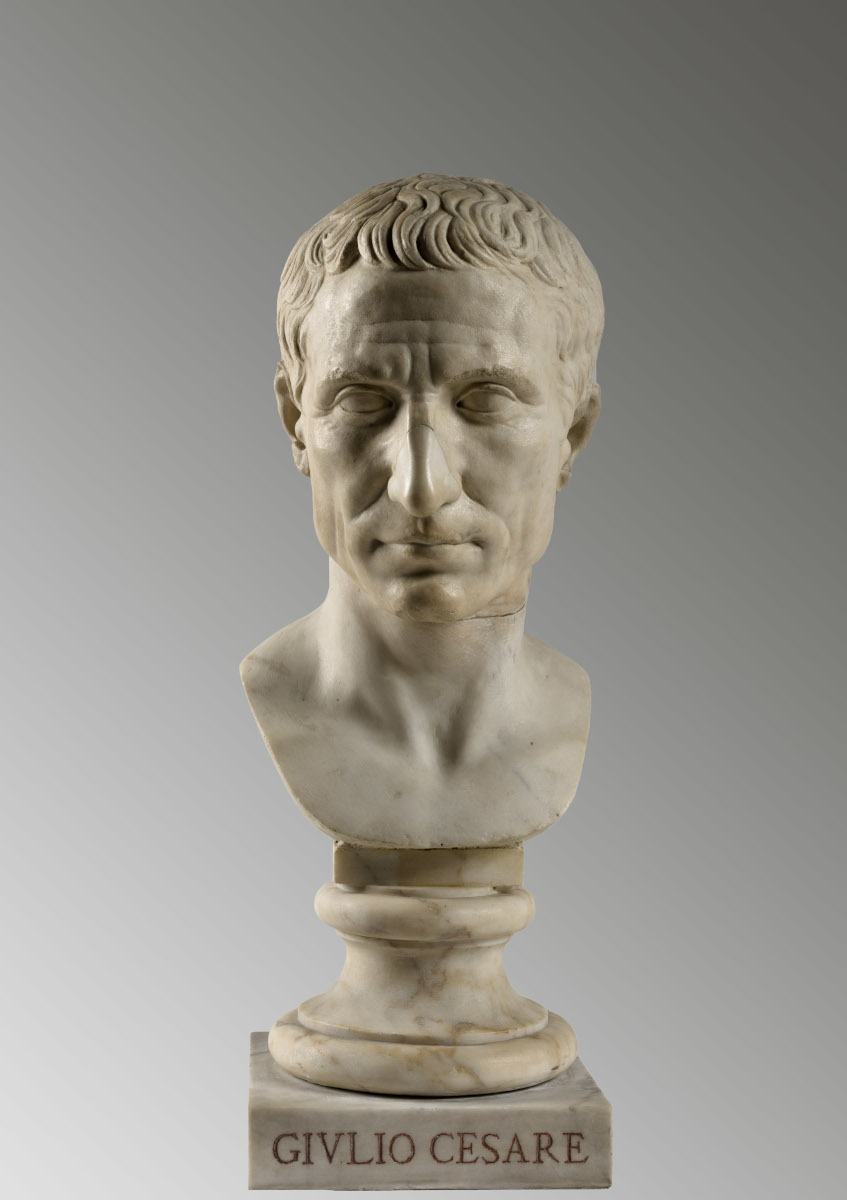 Ritratto di Giulio Cesare (anni 30-20 a.C.; marmo; Roma, Musei Vaticani - Museo Gregoriano Profano)
